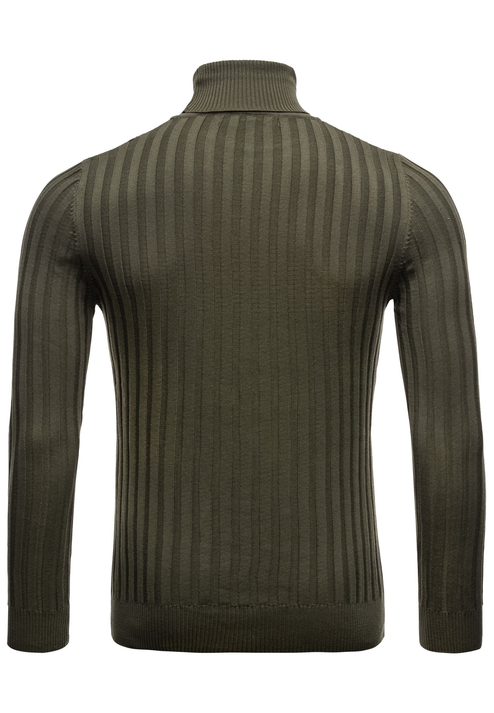 RedBridge Rollkragenpullover Kiew mit gestreiftem Strickmuster