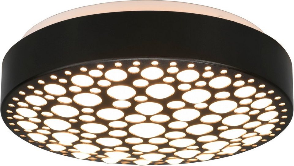 TRIO Leuchten LED Deckenleuchte Chizu, LED fest integriert, Kaltweiß,  Neutralweiß, 11 W / 4000K neutralweiß, Schirm in Punkt-/Blasenoptik, nicht  dimmbar, zur Wand- und Deckenmontage geeignet