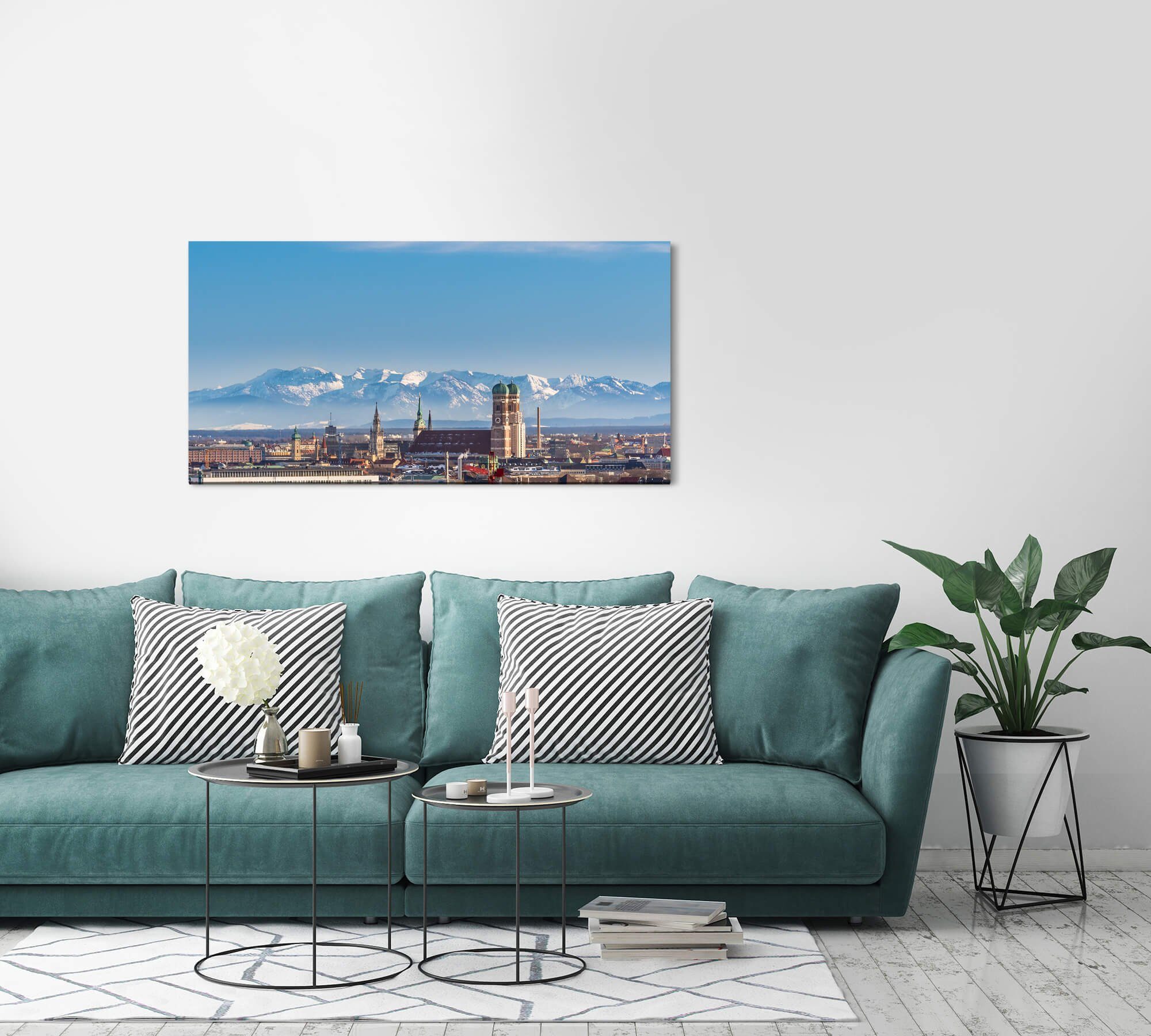 Sinus Art Leinwandbild Panorama von München günstig online kaufen
