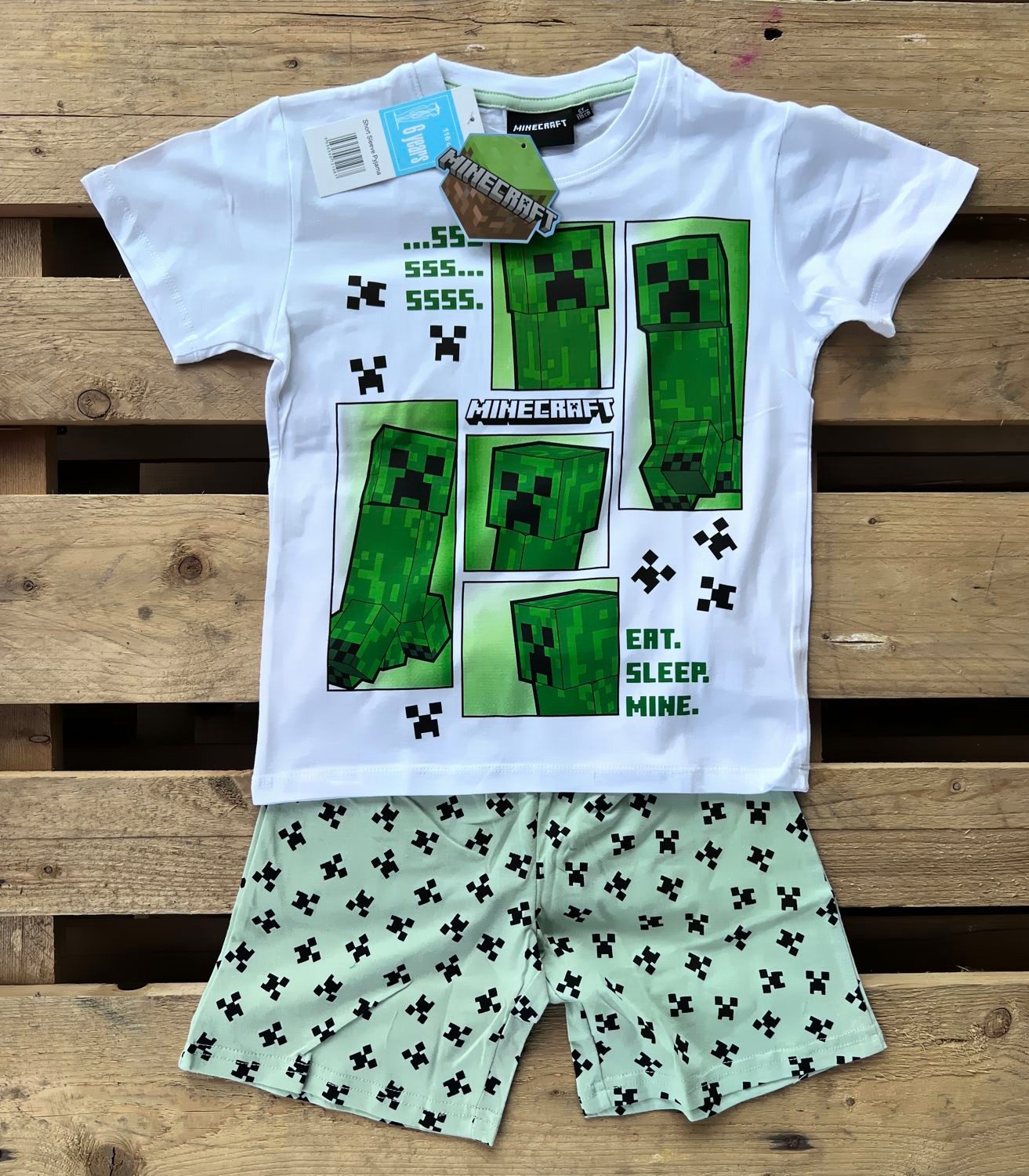 Minecraft Pyjama MINECRAFT Shorty Pyjama Jungen + Mädchen kurzer Schlafanzug – Bild 2 von 2