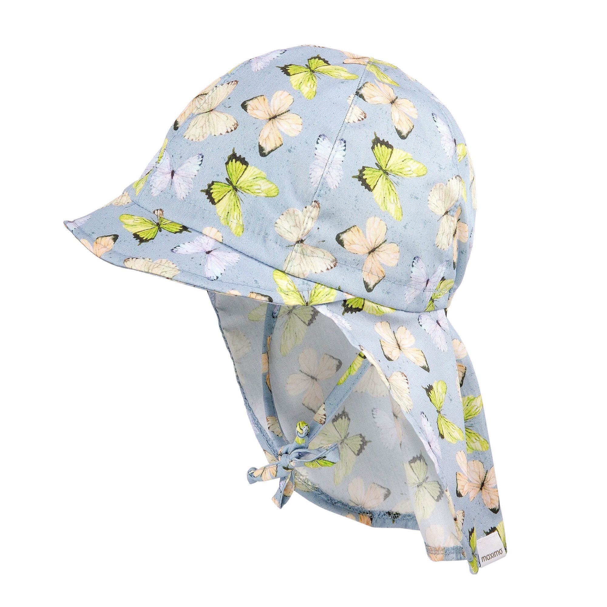 MAXIMO Fischerhut MINI GIRL-Schildmütze, Druck Nackenschutz, Futter, Bindeband (1-St)