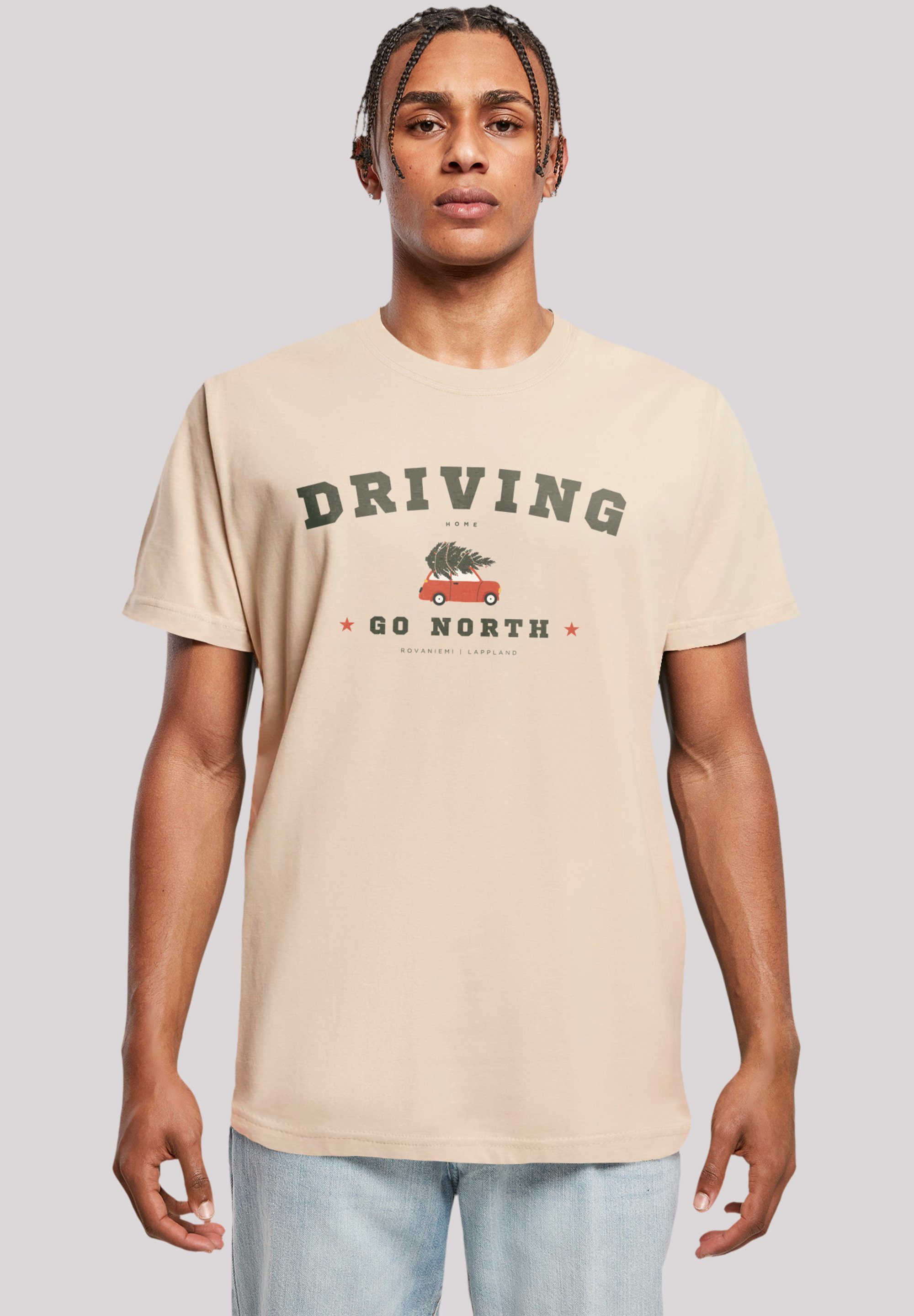 F4NT4STIC T-Shirt Driving Home Weihnachten Weihnachten, Geschenk, Logo sand