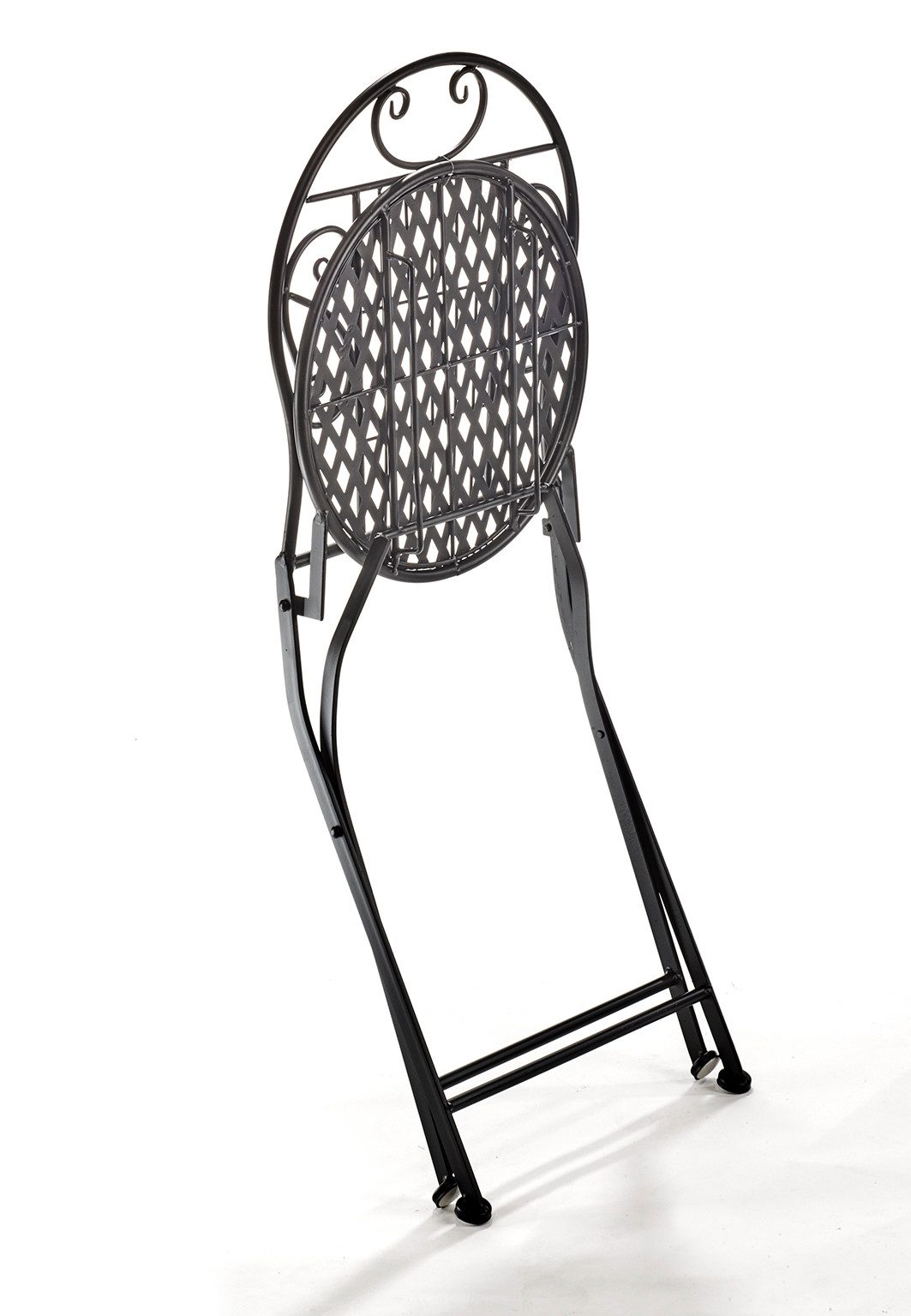 Kobolo Balkonset Sitzgruppe Gartenmöbel Tisch Stühle, Bistro Set Gartengarnitur Möbel, (Set, 3-tlg., 3 Teile), Stühle klappbar 2 Personen Metall Glas