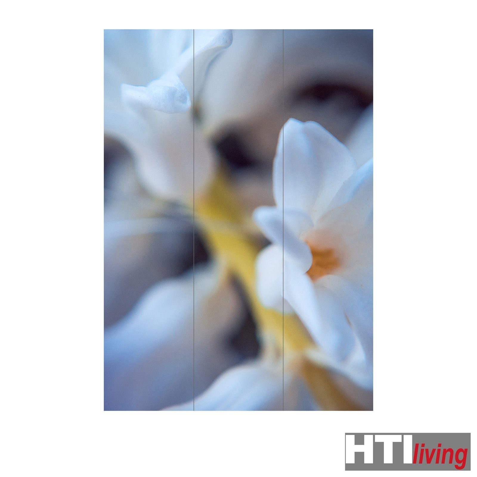 (1 Raumteiler HTI-Living Paravent St), Mediterran Sichtschutz Blüten Paravent Trennwand