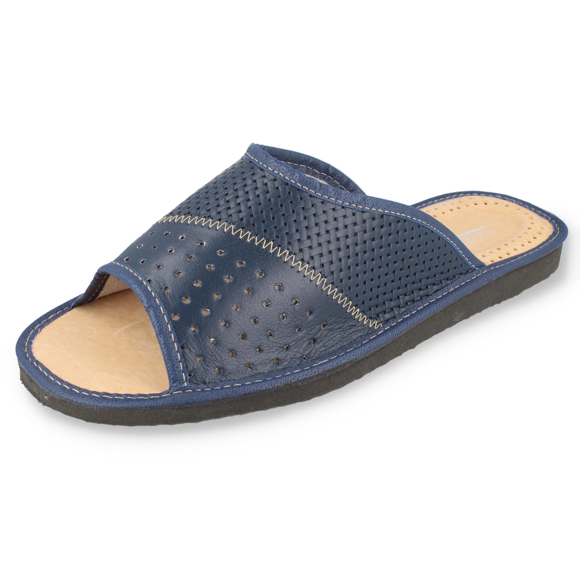 filsko Veere Herren offen aus Leder Hausschuh Lederschuhe