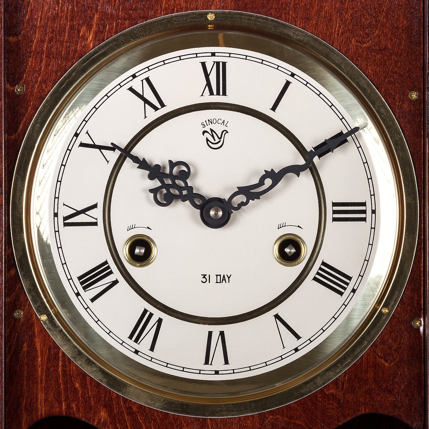 Mechanische 75 Pendelwanduhr (Orpheus, Mahagoni, Vintage Retro MAXSTORE Uhr Regulator Pendeluhr cm) x x 15 29,5