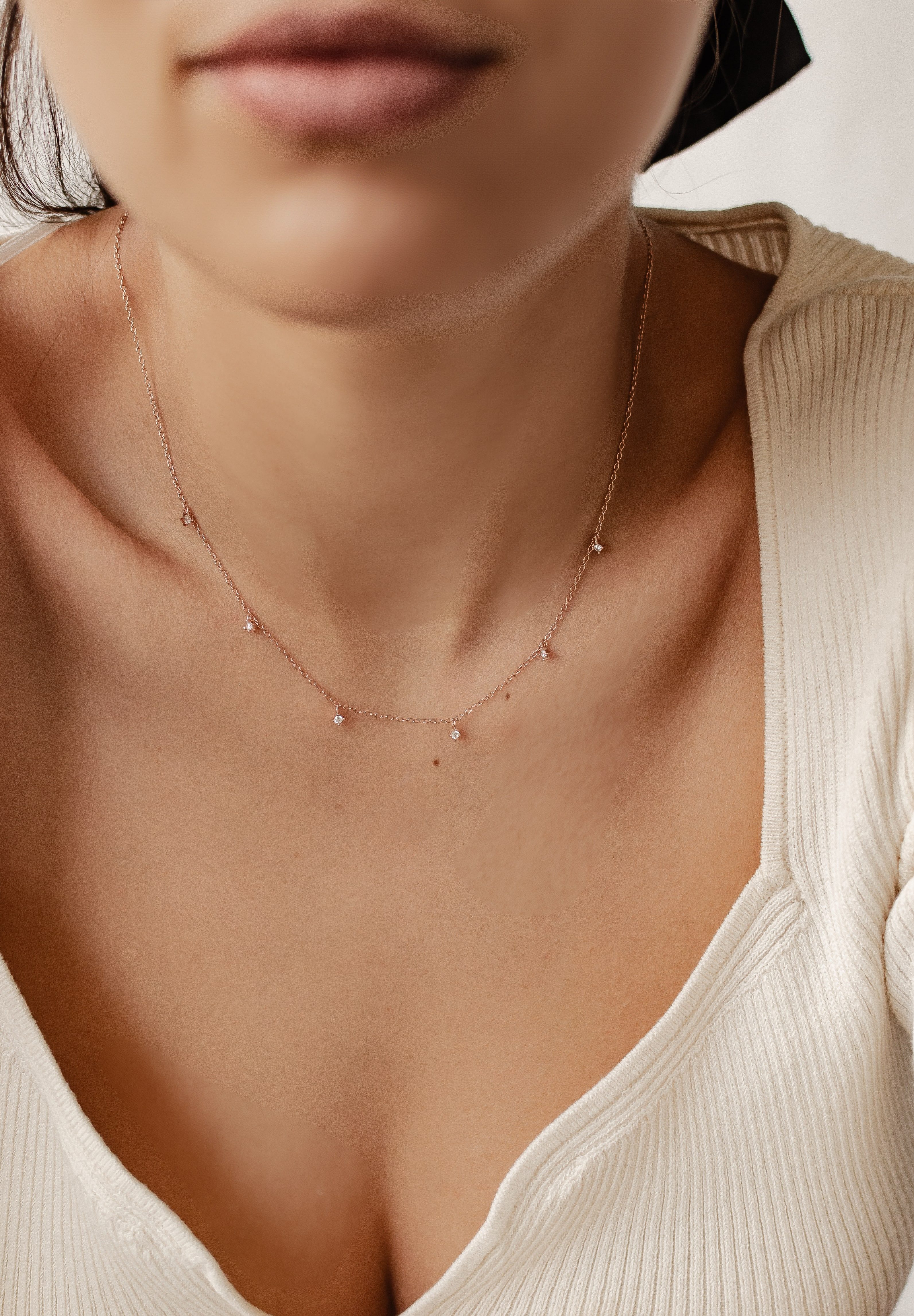 Hey Happiness Silberkette Kristall Anhänger, 18K günstig online kaufen