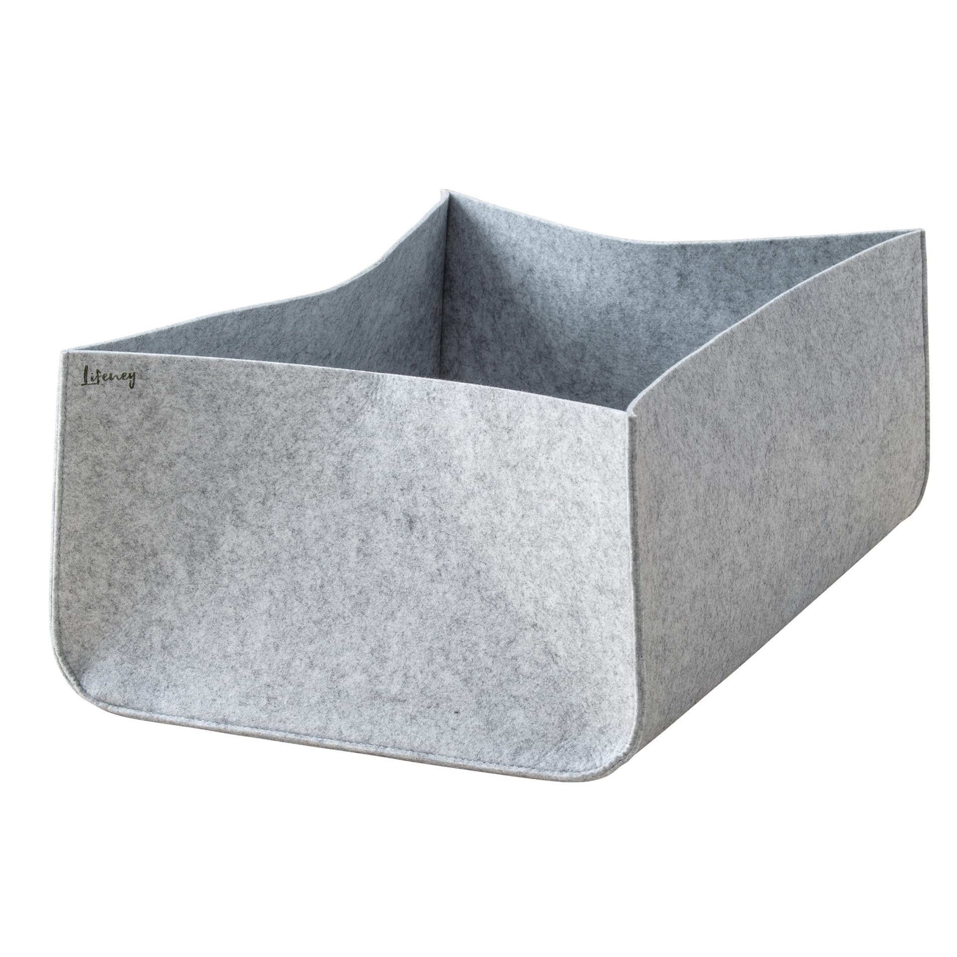 Lifeney Aufbewahrungsbox Aufbewahrungsbox Größe S aus Filz für Kleiderschrank 25x35x20 cm, Schrank Organizer, Stauraum & Ordnung, Farbe: Grau