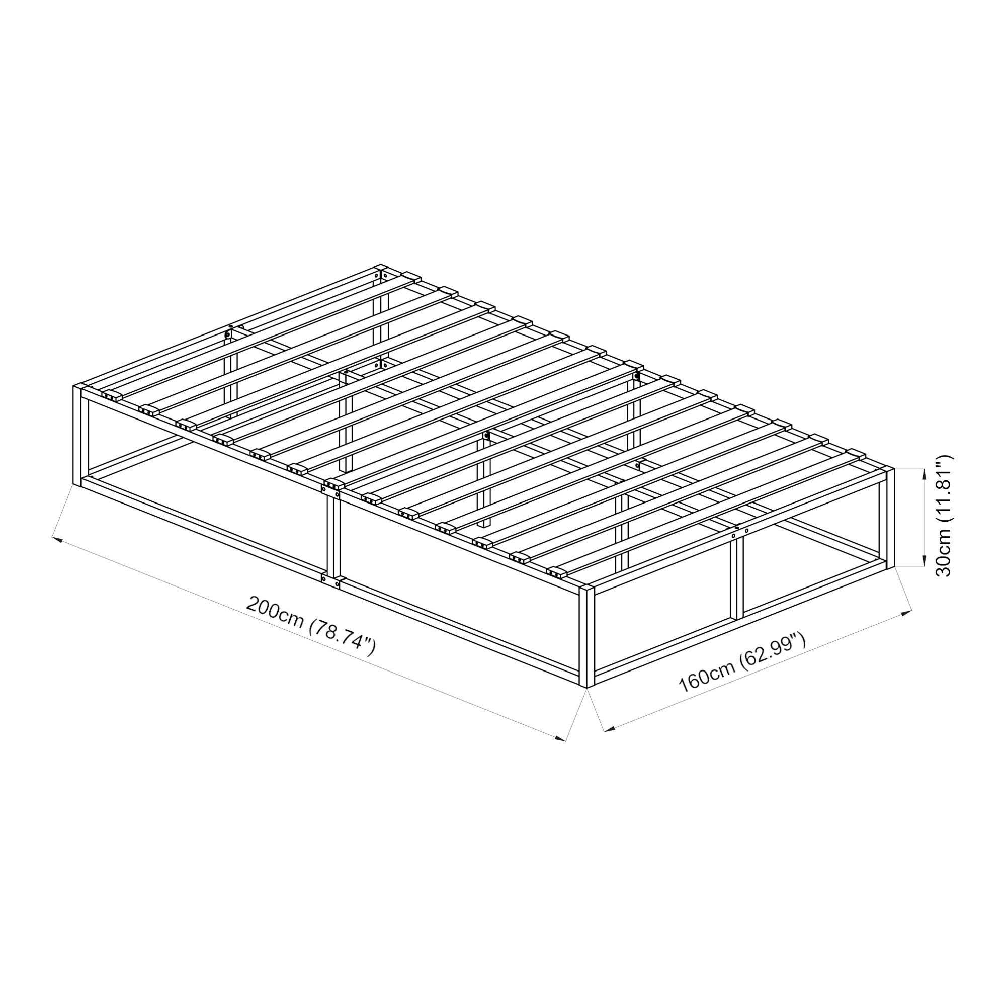 en.casa Metallbett, »Kreta« 160x200 mit Lattenrost in schwarz