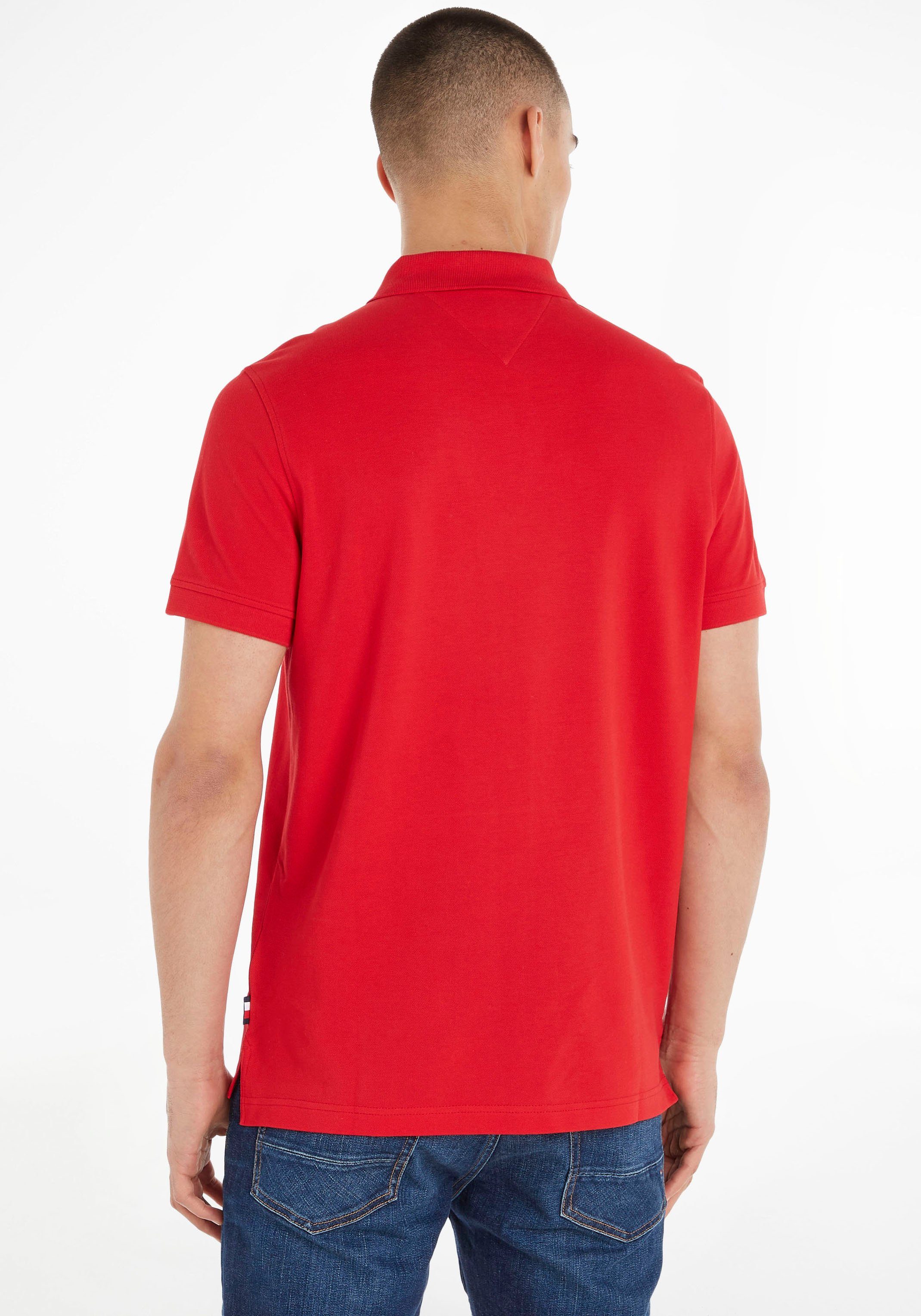 Tommy Hilfiger Poloshirt am Logotape PLACKET Kragen TAPE POLO REGULAR mit RWB rot