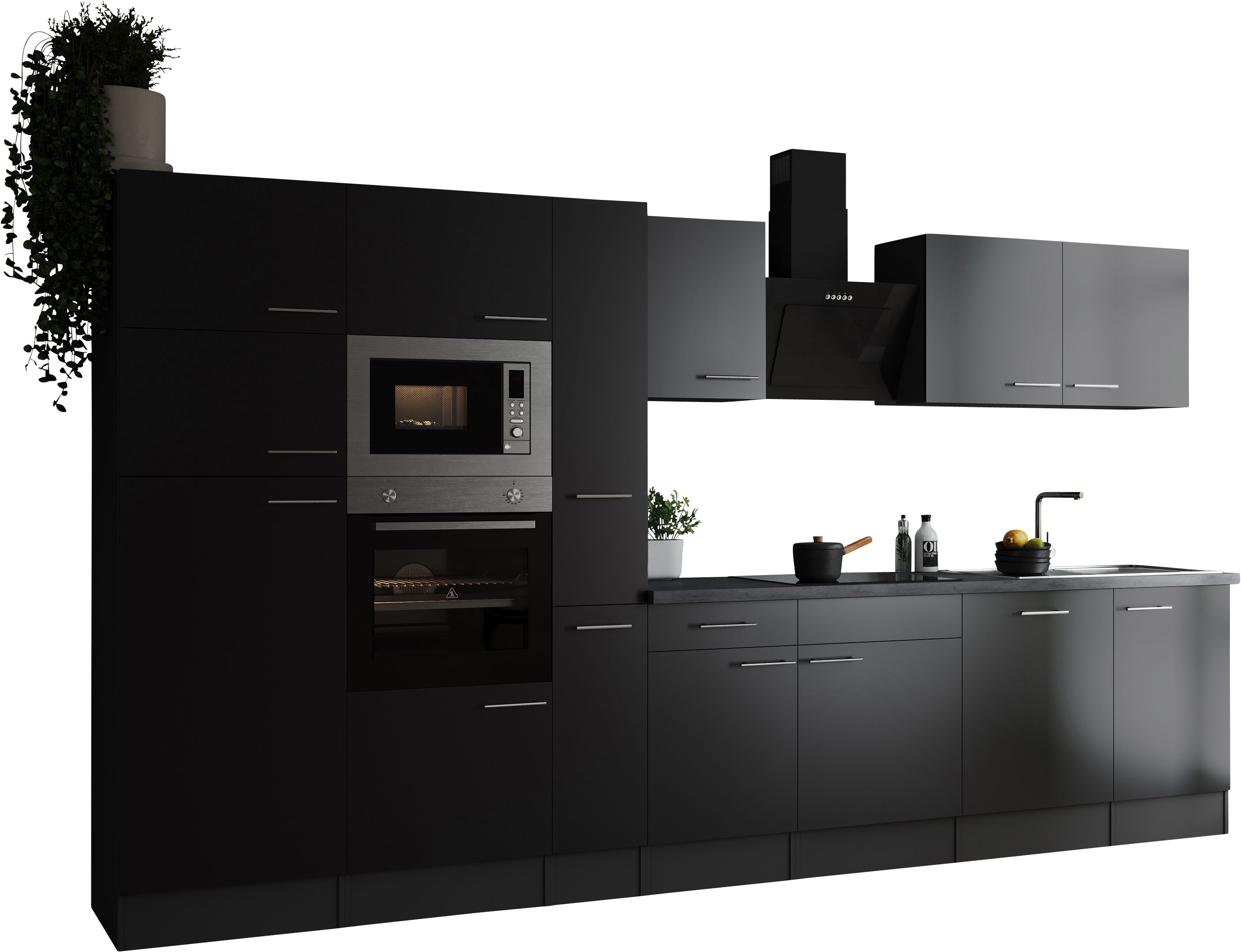 RESPEKTA Küchenzeile Oliver, Breite 370 cm, 90 cm Arbeitshöhe, in exklusiver Konfiguration für OTTO