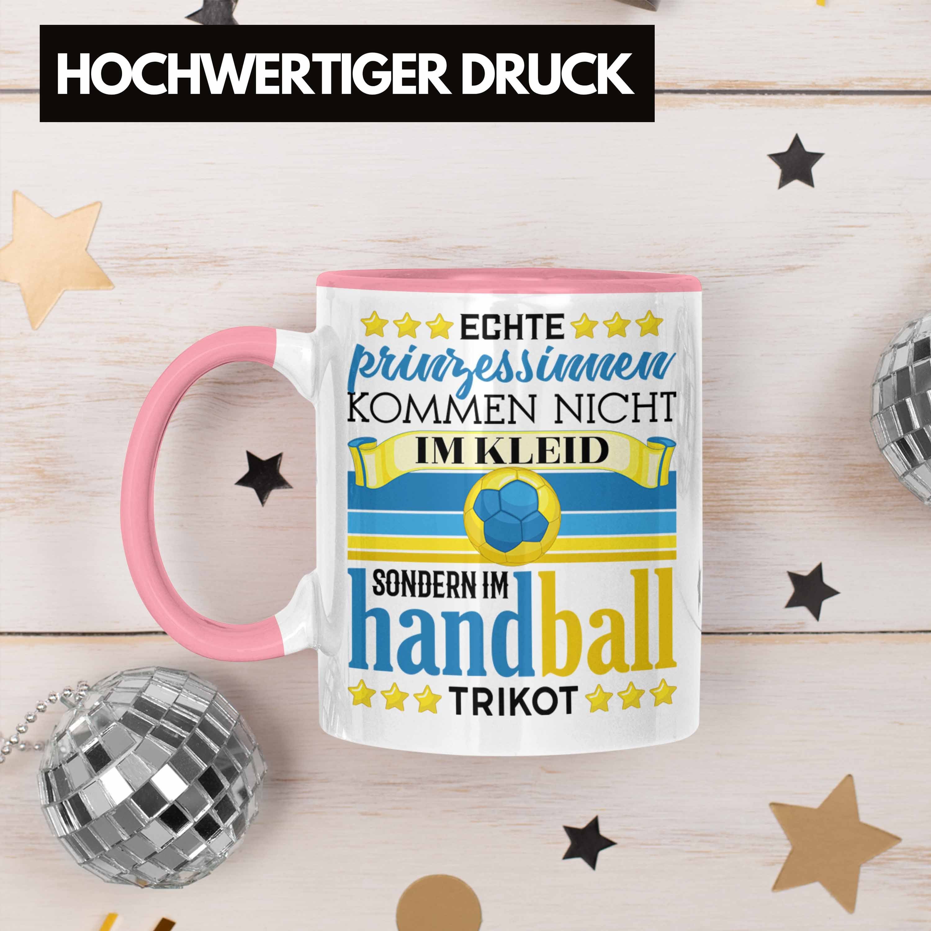 Frauen Spruch Handball-Spielerin Geschenkidee Rosa Tasse Geschenk Handball Trendation Tasse