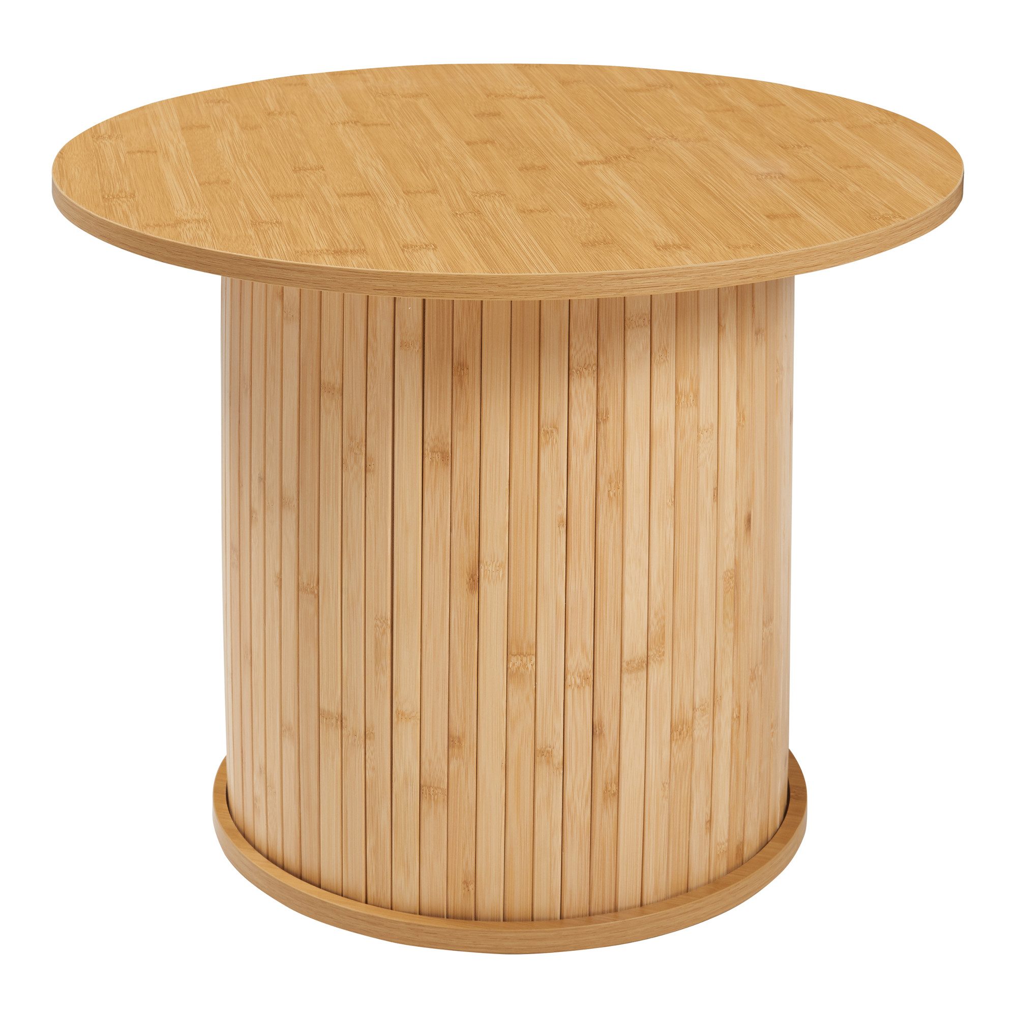 en.casa Beistelltisch, »Ledepid« 45 x Ø60 cm rund Bambus + MDF Natur