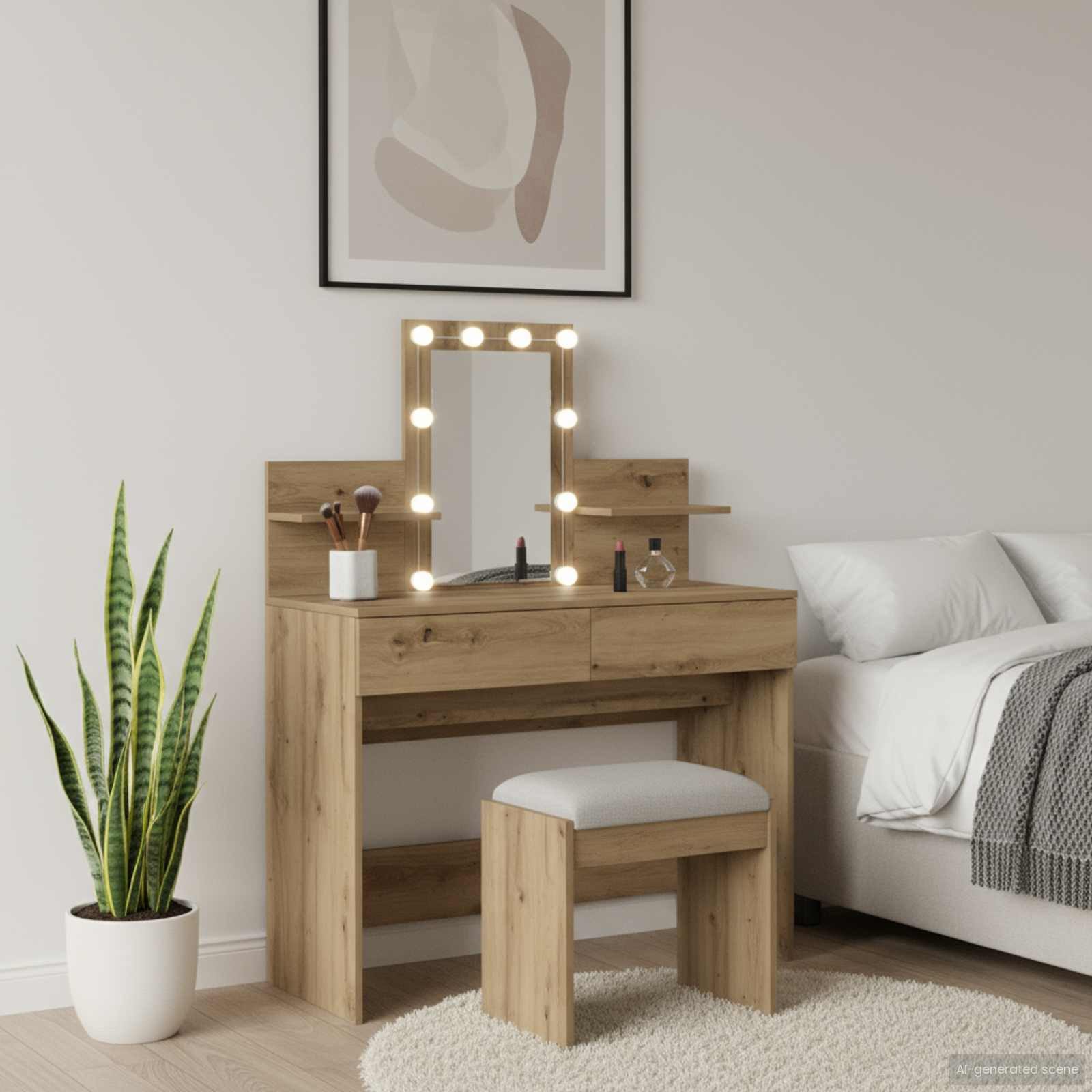 vidaXL Schminktisch Schminktisch Artisan-Eiche 100 x 40 x 130 cm Holzwerkstoff (1-St)