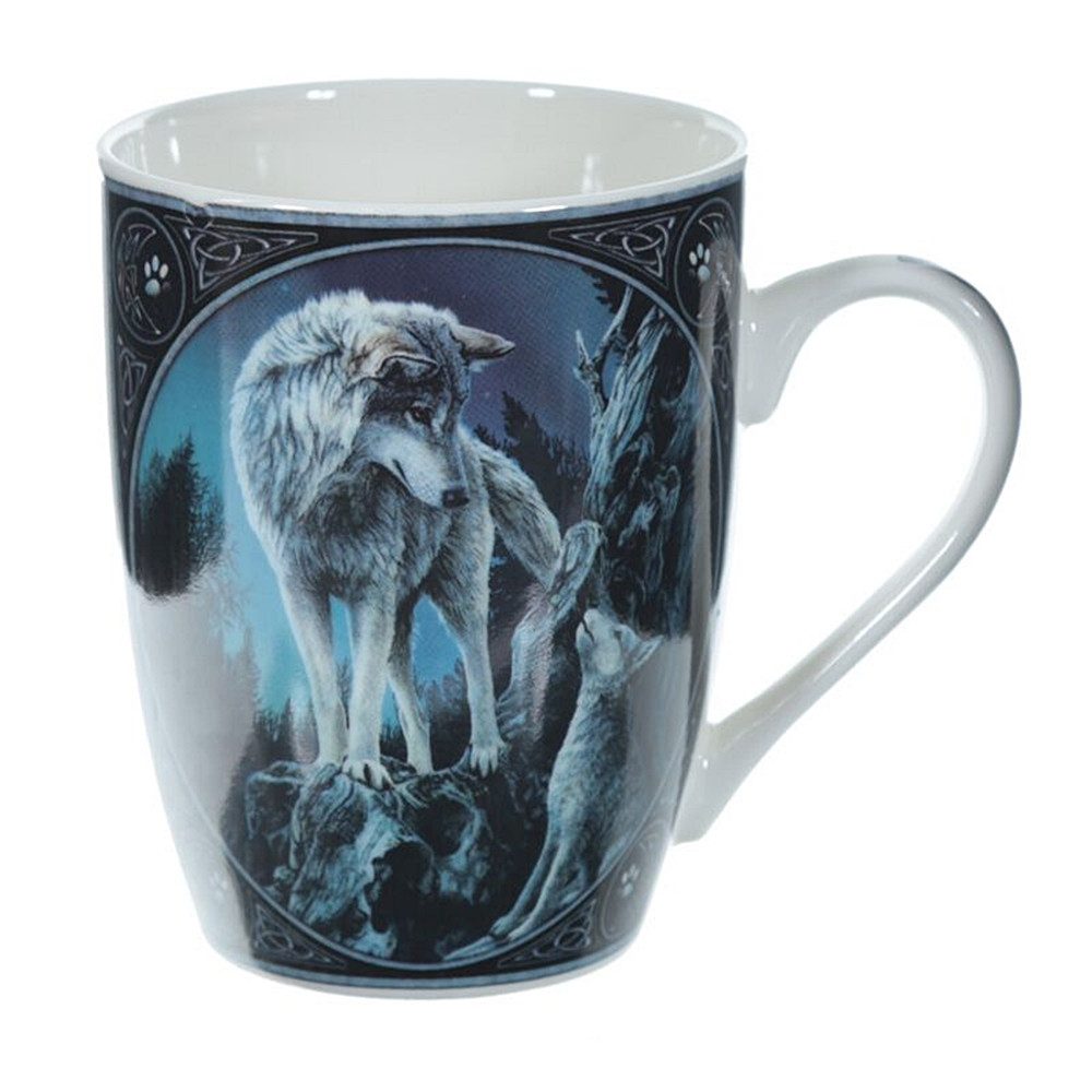 Puckator Tasse - Becher - Fantasy-Tasse WOLF & JUNGES für 300ml Inhalt, Porzellan, Lieferung in hübschem Geschenkkarton