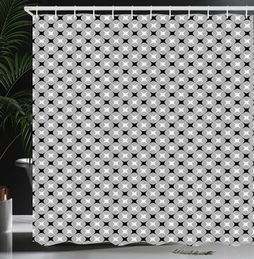 Abakuhaus Duschvorhang Moderner Digitaldruck mit 12 Haken auf Stoff Wasser Resistent Breite 175 cm, Höhe 180 cm, Geometrisch Abstrakte Formen Muster