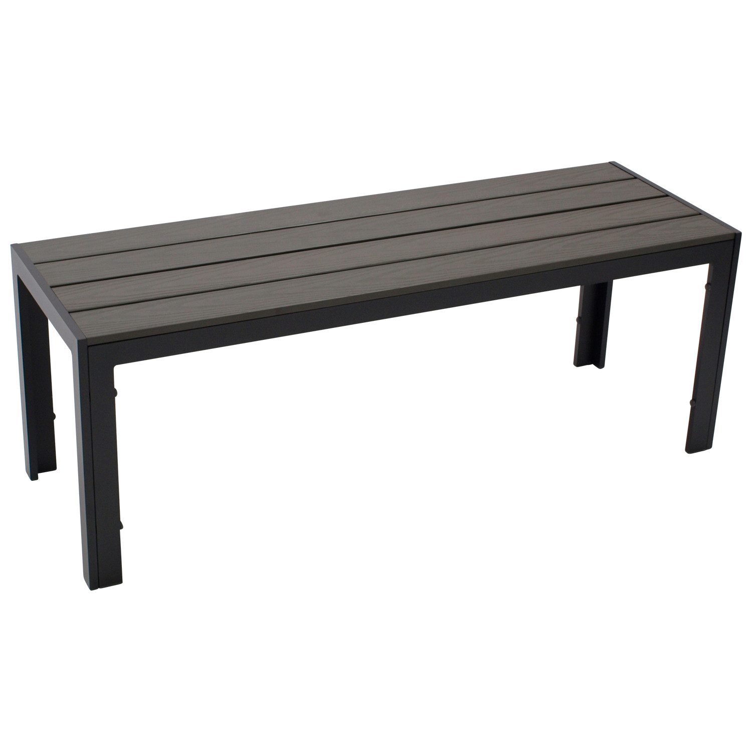 DEGAMO Gartenbank SORANO, 2-sitzer 120cm, Alu anthrazit + Kunstholz grau, wetterfest