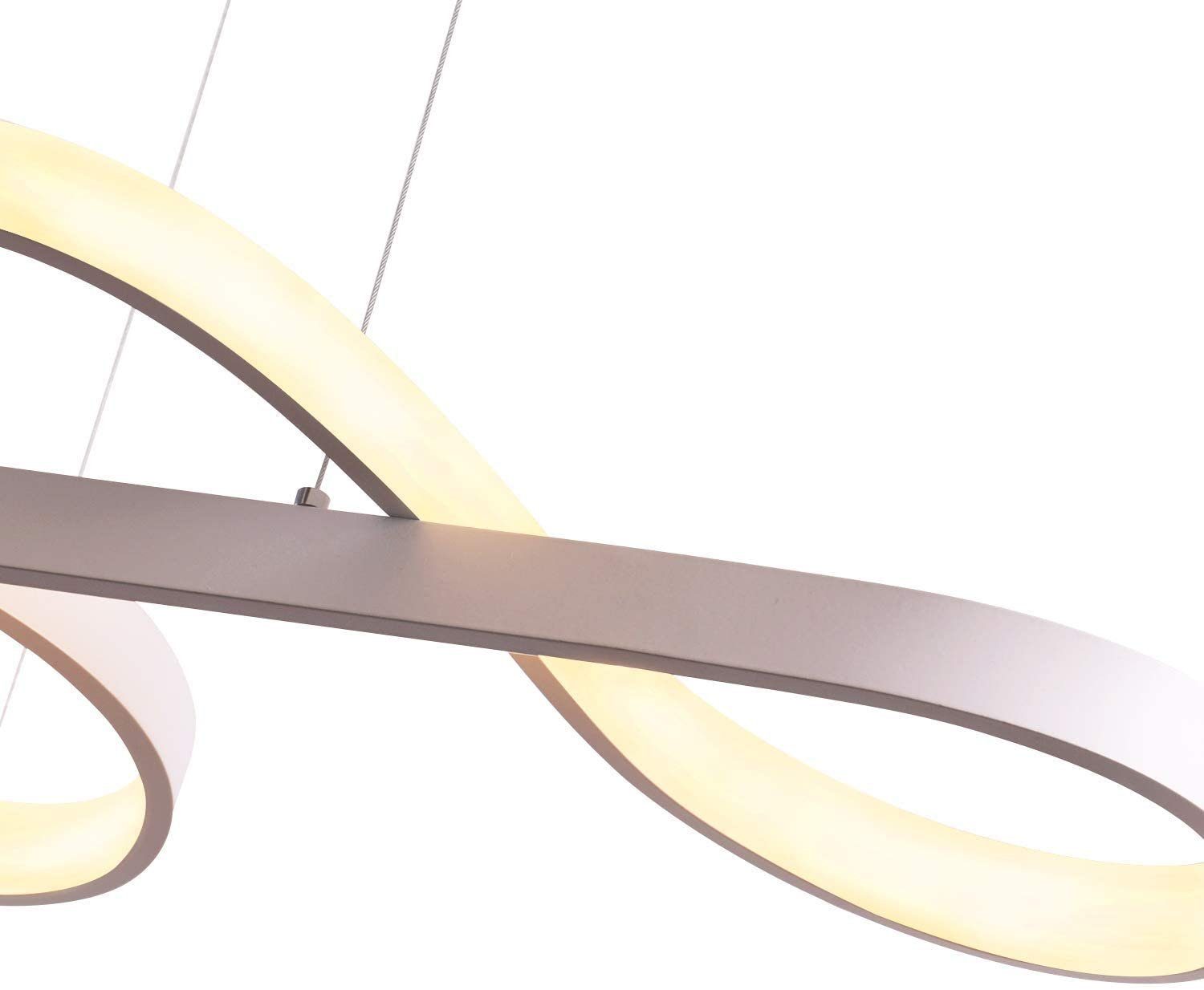 ZMH Pendelleuchte LED Esstisch Schwarz/Weiß Hängeleuchte Modern 47W Dimmbar Esszimmer, Augenschutz, Einfache Installtion, LED fest integriert, warmweiß-Kaltweiß, 3000-6500K mit Fernbedienung Pendellampe Wohnzimmer Büro