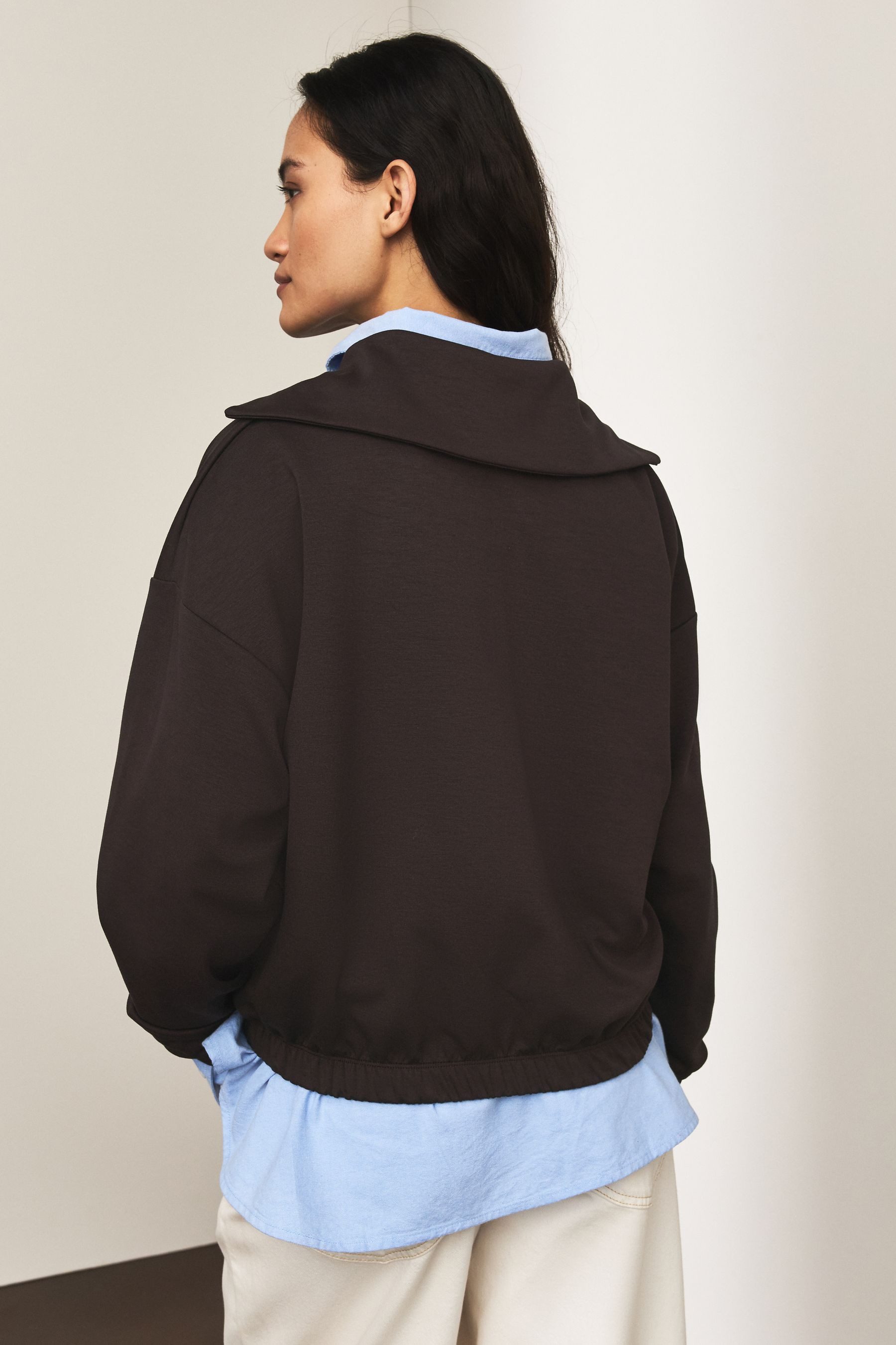 Next Langarm-Poloshirt Fließendes Langarm-Oberteil mit Polokragen (1-tlg) günstig online kaufen