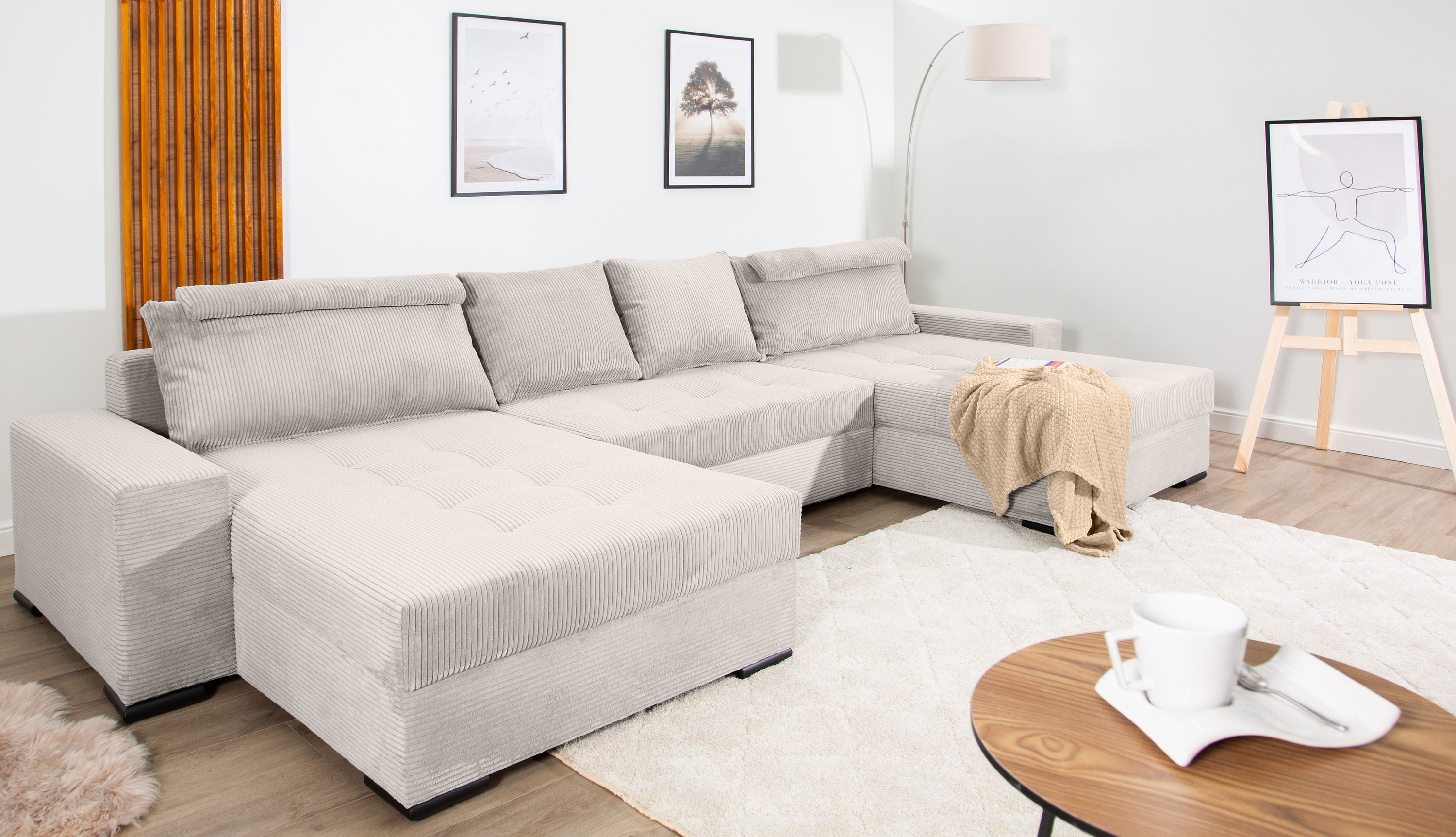 COLLECTION AB Wohnlandschaft Josy XXXL-Relax U-Form, B: 352 cm, Schlaffunktion, Bettkasten & 2 Nackenkissen, Federkern – Bild 2 von 5