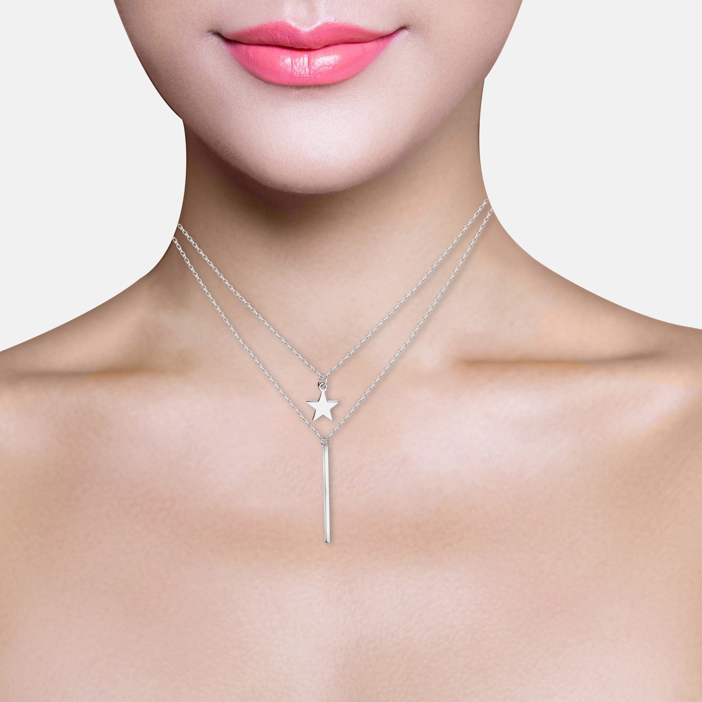 Sofia Milani Kette mit Stab, Schmuck Damen Silber 925 Anhänger