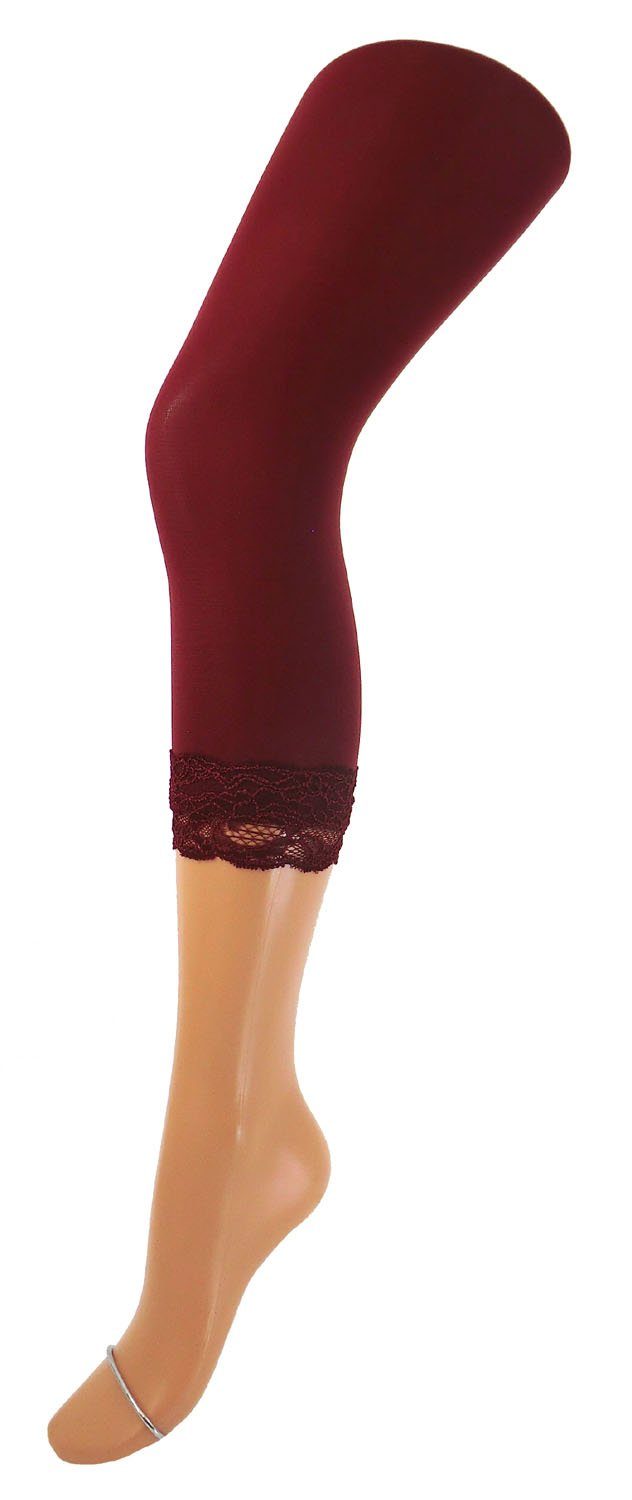 7/8-Leggings Damen Fein Leggings 70 DEN mit der Spitze