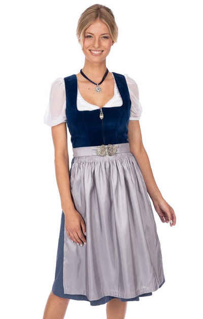 MarJo Trachtenkleid Midi Dirndl 2tlg. 65cm INKA saphir