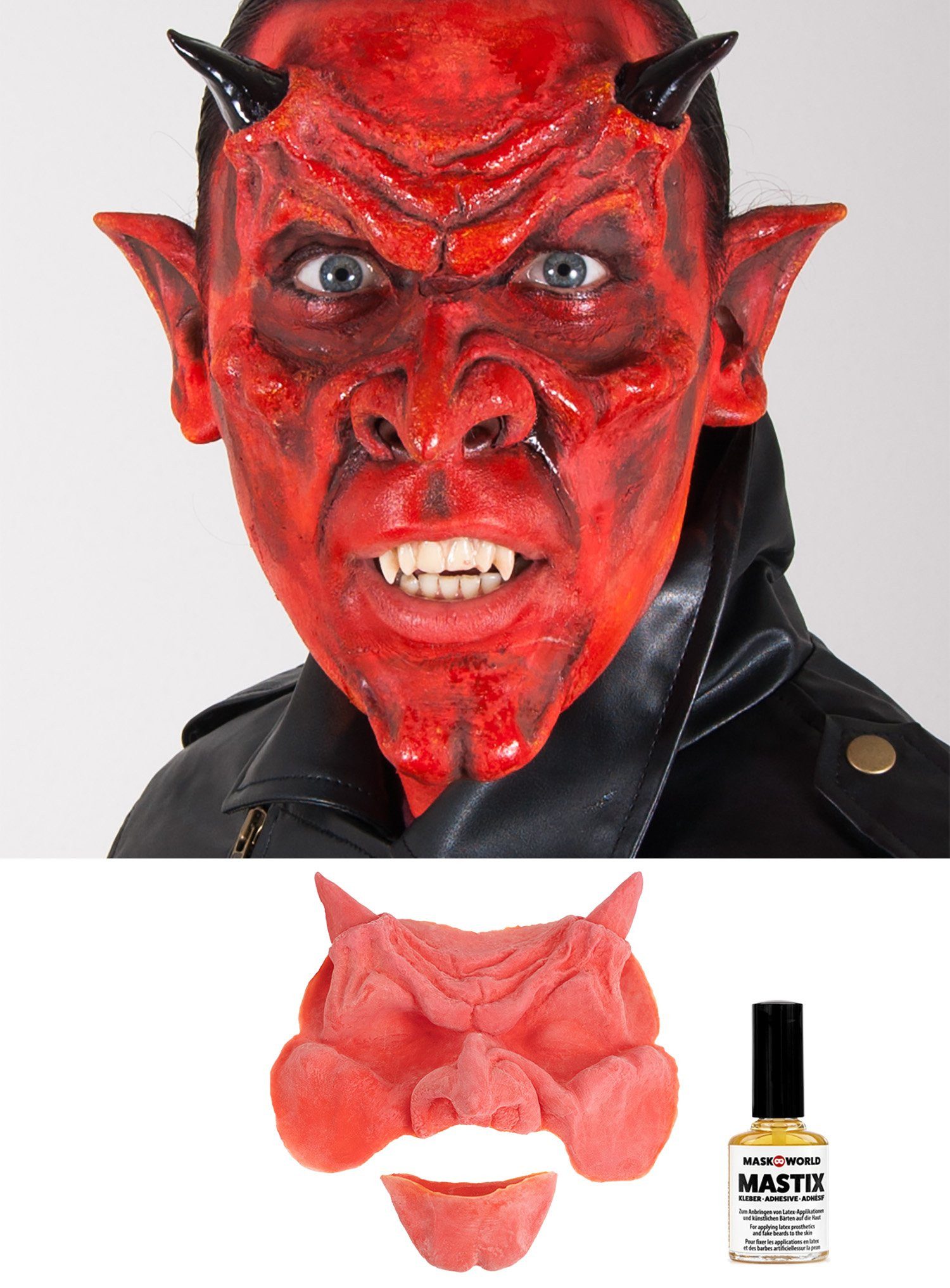 Maskworld Verkleidungsmaske Teufel Halbmaske, Die Satan Halbmaske schlechthin, für einen echten Dämon, Teufel oder