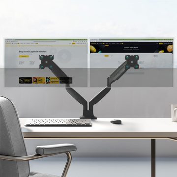 ONKRON G200-BLK Tischhalterung Monitor-Halterung, (bis 32,00 Zoll, Monitor Halterung, Monitor Halterung, neigbar schwenkbar mit vertikaler Anpassung ausziehbar)