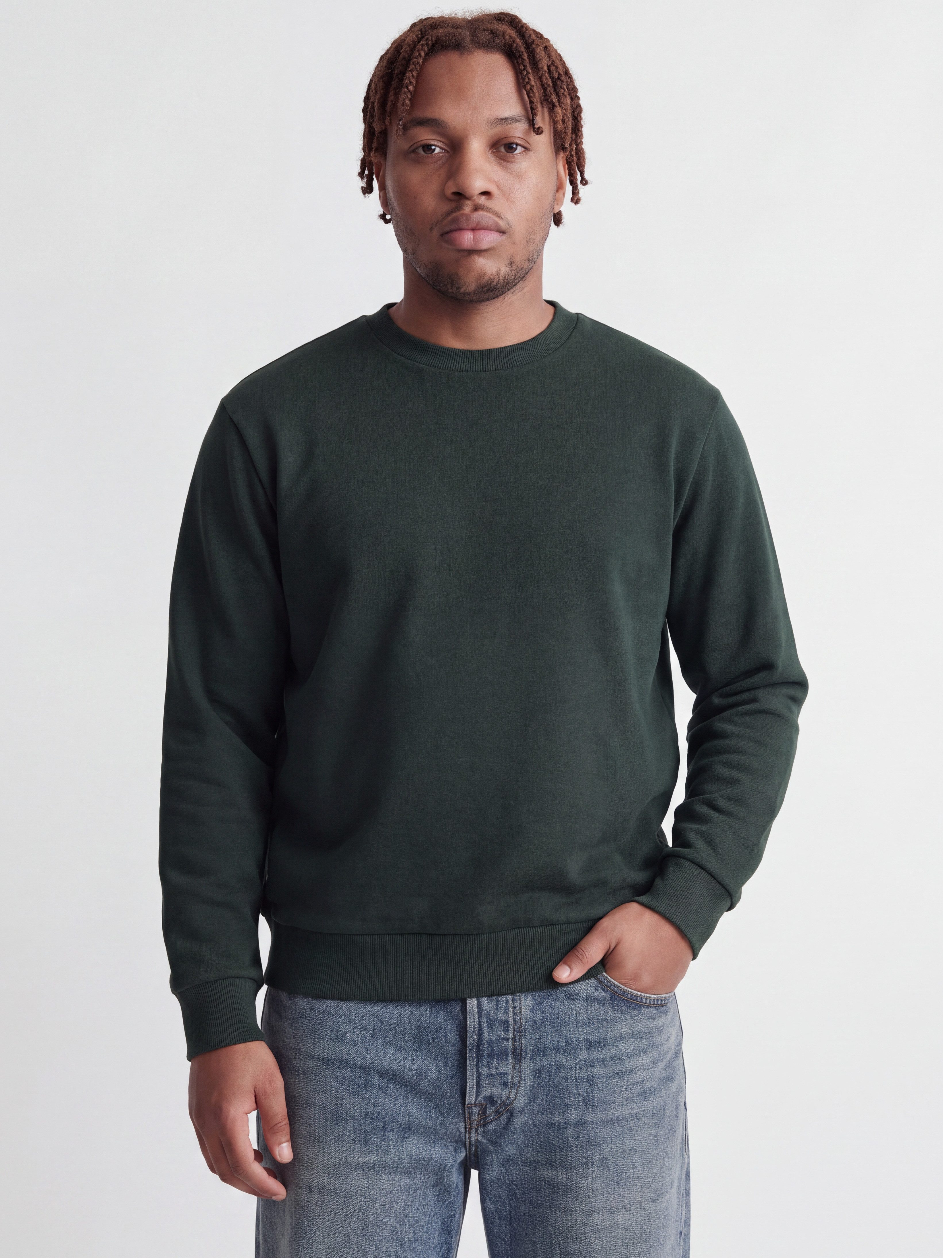 Jack & Jones PlusSize Sweatshirt JJEBRADLEY SWEAT CREW NOOS PLS mit Rippbündchen