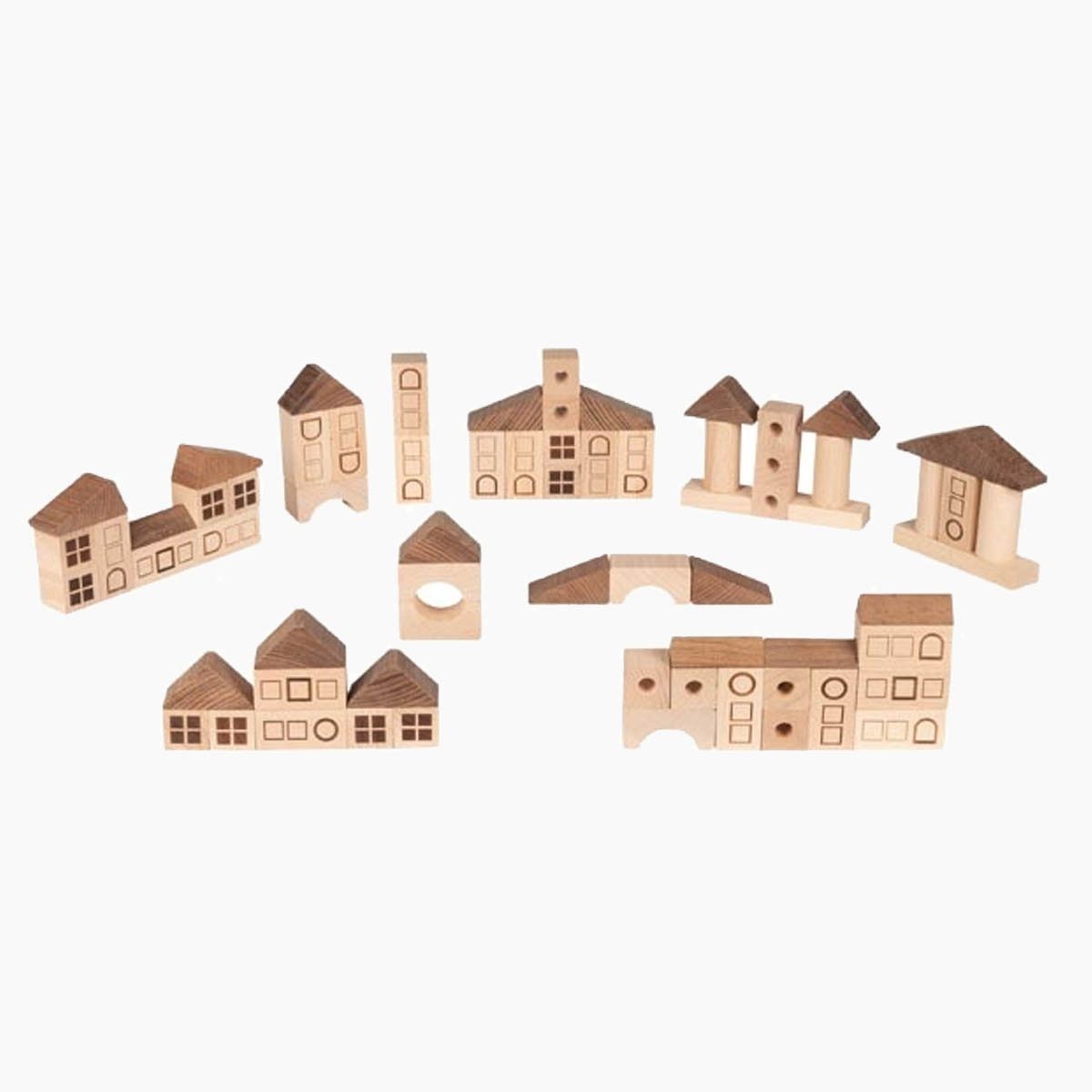 goki Bausteine Stadt goki nature Spielbauklötze, (Packung, 70 St., set), Set besteht aus 70 Bausteine