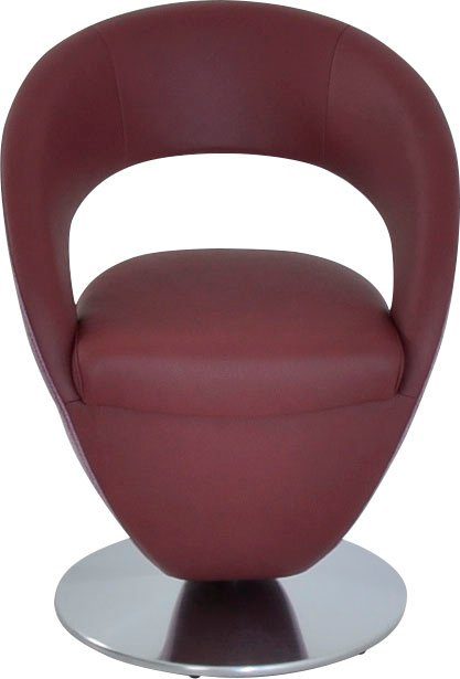 K+W Komfort & Wohnen Drehstuhl Wave, Design-Drehstuhl, Drehteller in Metall edelstahloptik, Farbkombination