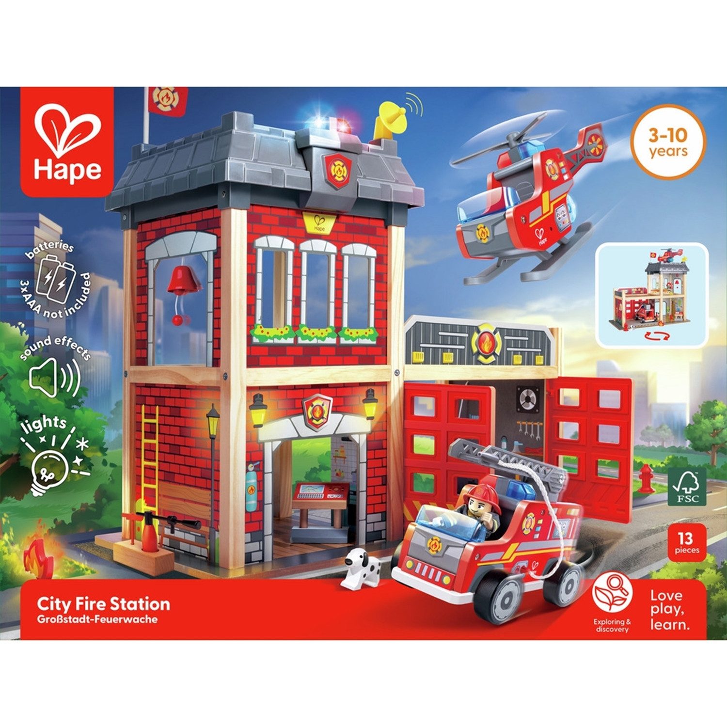 Hape Spielwelt E3023 Großstadt-Feuerwache – Bild 2 von 5