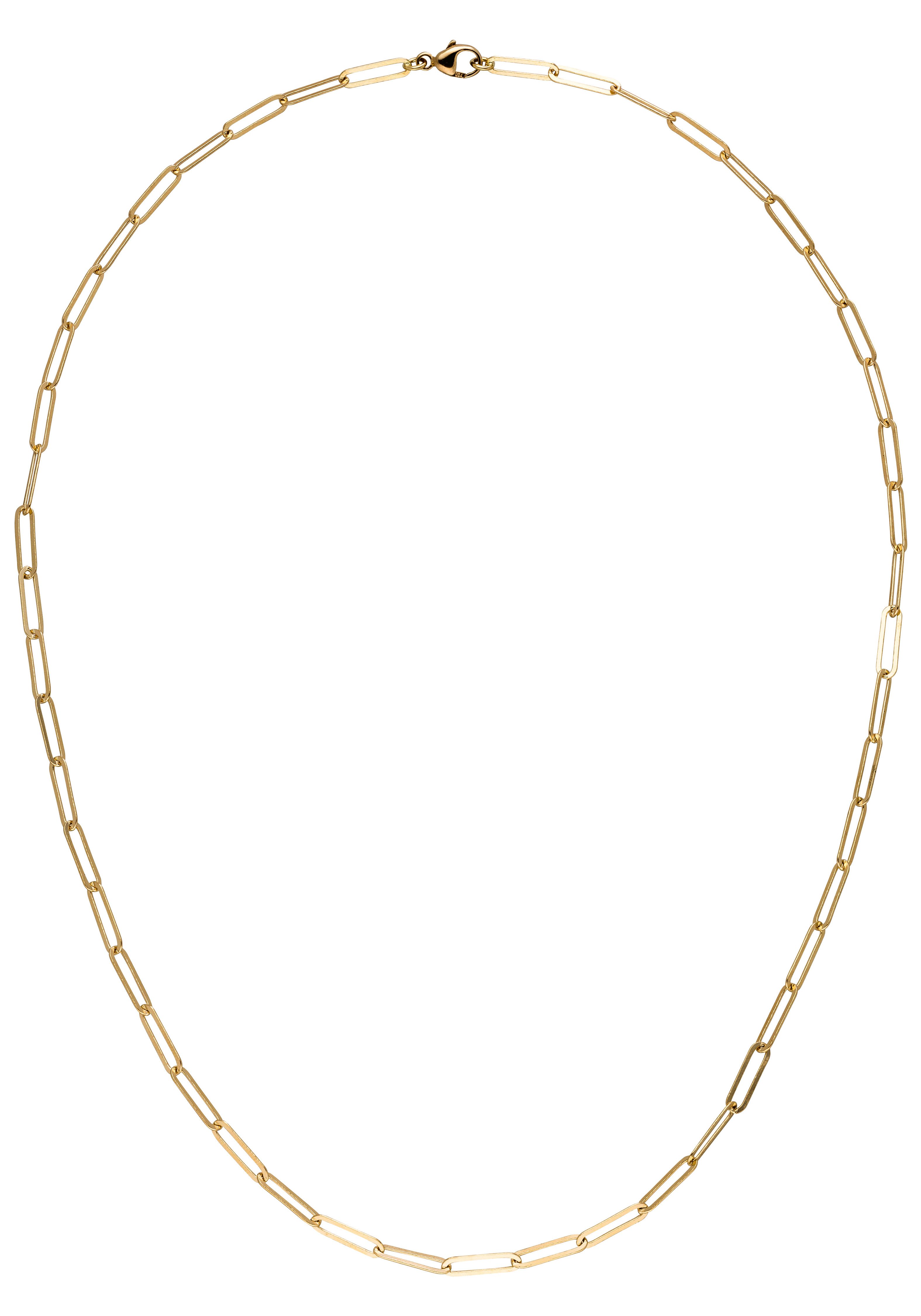 JOBO Kette ohne Anhänger Paperclip Halskette, 750 Gold 2,9 mm 45 cm