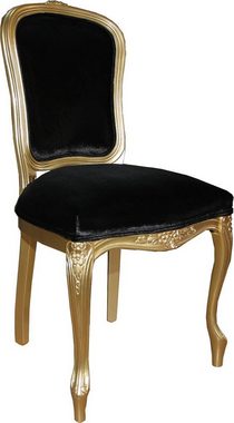 Casa Padrino Esszimmerstuhl Luxus Barock Esszimmer Stuhl Gold / Schwarz Mod2 - Luxus Qualität - Hotel Möbel