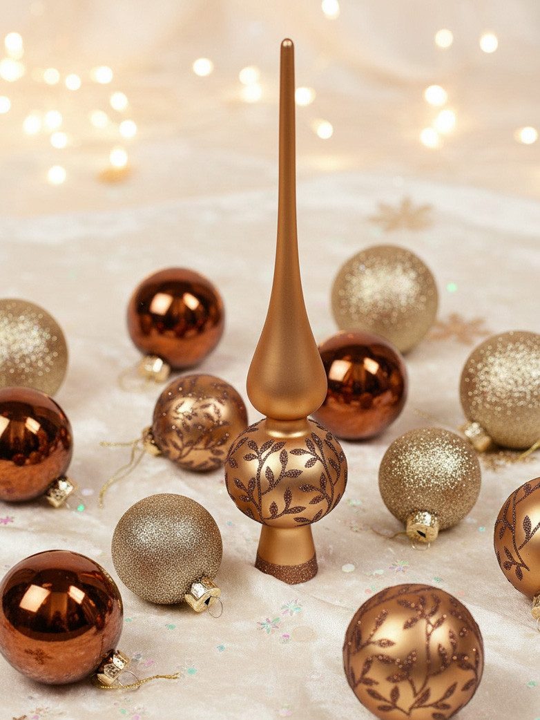 MAGIC by Inge Weihnachtsbaumkugel Kugelsortiment mit Spitze 19 Stk Winter Toffee