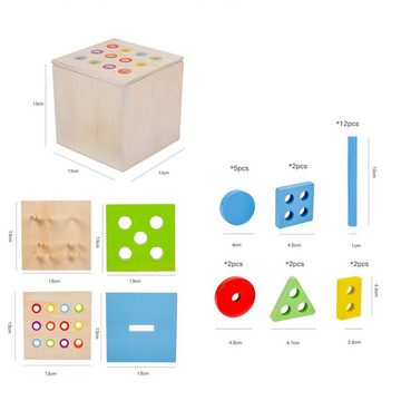XDeer Lernspielzeug Montessori Spielzeug Holzspielzeug 4 IN 1 Sortierspiel , Ball Drop Karottenernte Lernspielzeug Geschenk 