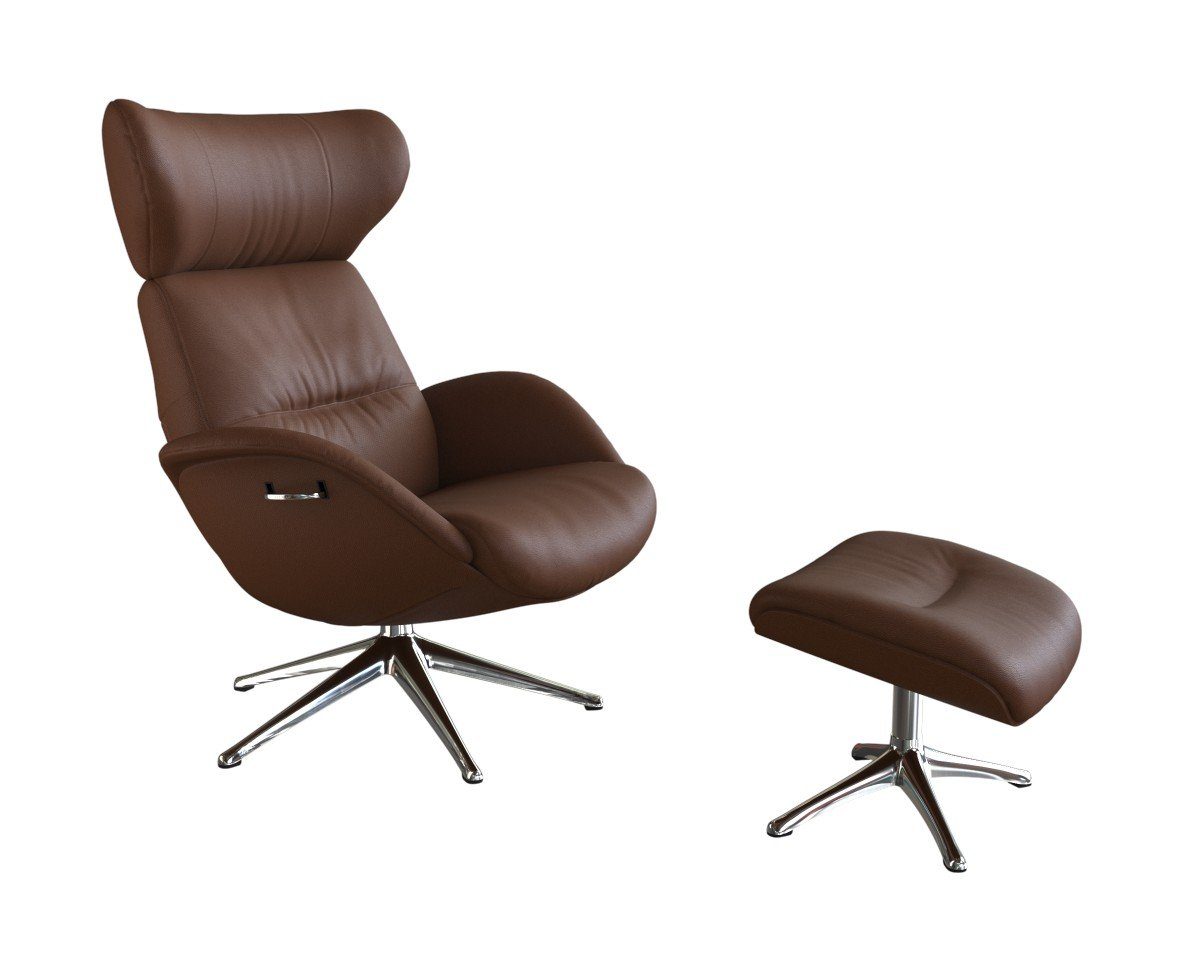 FLEXLUX Relaxsessel Fernsehsessel More, ergonomisch, drehbar, robuster Fuß, Scandi, Premium Komfort, Rücken- und Kopfteilverstellung, Drehbar, Fuß Alu