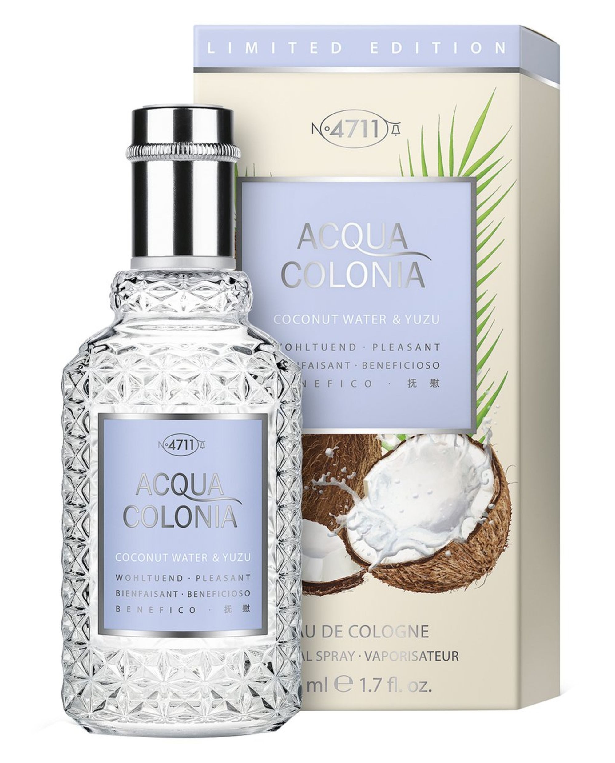 4711 Acqua Colonia Eau de Cologne Coconut Water & Yuzu Limited Edition Männer EDC Spray, 4711 ACQUA COLONIA, Herrenparfüm, Glasflakon, Herrenduft