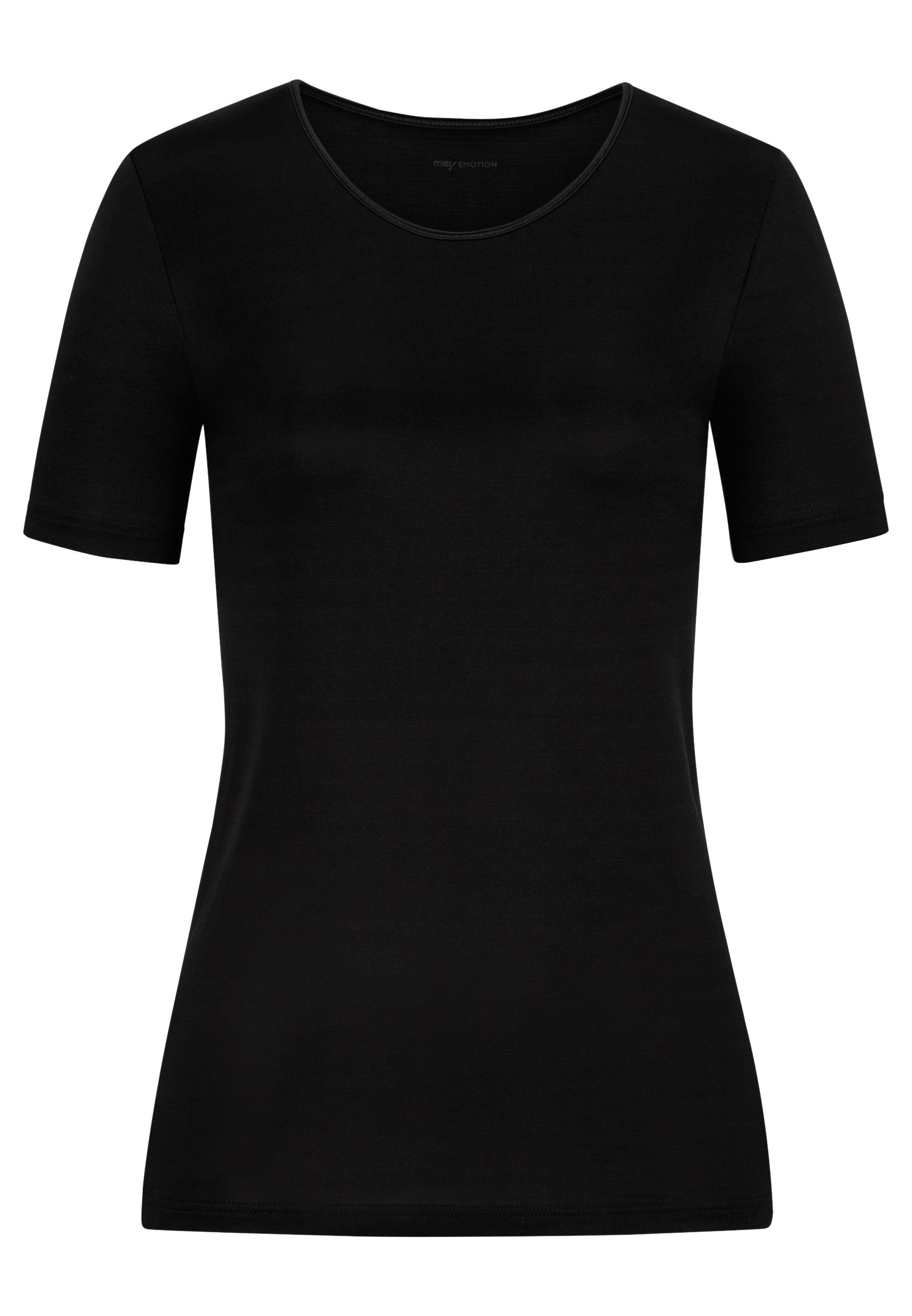 Kurzarm Seitennähte / - Unterhemd Mey Ohne Emotion Shirt (1-St) störende Schwarz Unterhemd