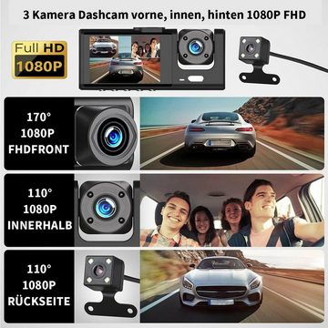 yozhiqu 1080P Doppelobjektiv-Auto-Dashcam-Recorder, G-Sensor Dashcam (Erfassung von Vorder- und Rückansicht mit G-Sensor für automatische)