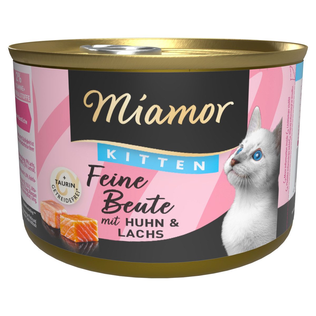 Miamor Feine Beute Kitten Huhn & Lachs 185 g - 12 Stück, Nassfutter für: Katze