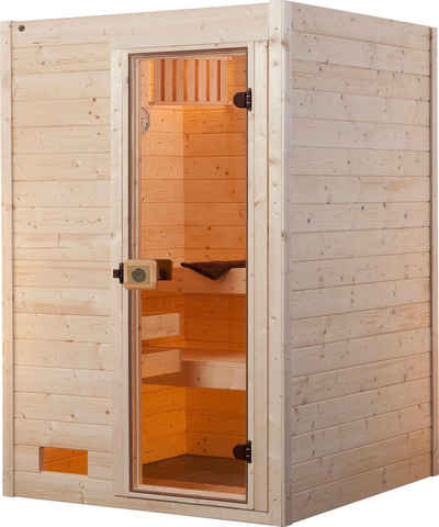 weka Sauna Valida, BxTxH: 139 x 139 x 203,5 cm, 38 mm, (Set) 4,5 kW-Ofen mit digitaler Steuerung