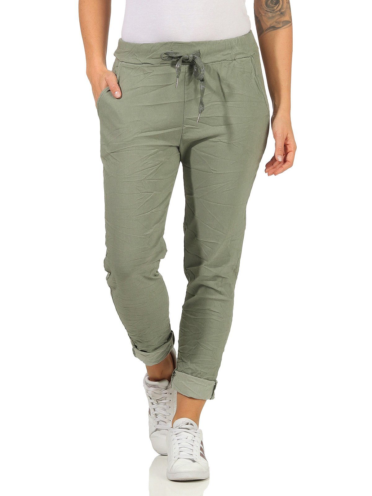 Schlupfhose Freizeithose für Damen angenehme Chinohose Basic Schlupfhose