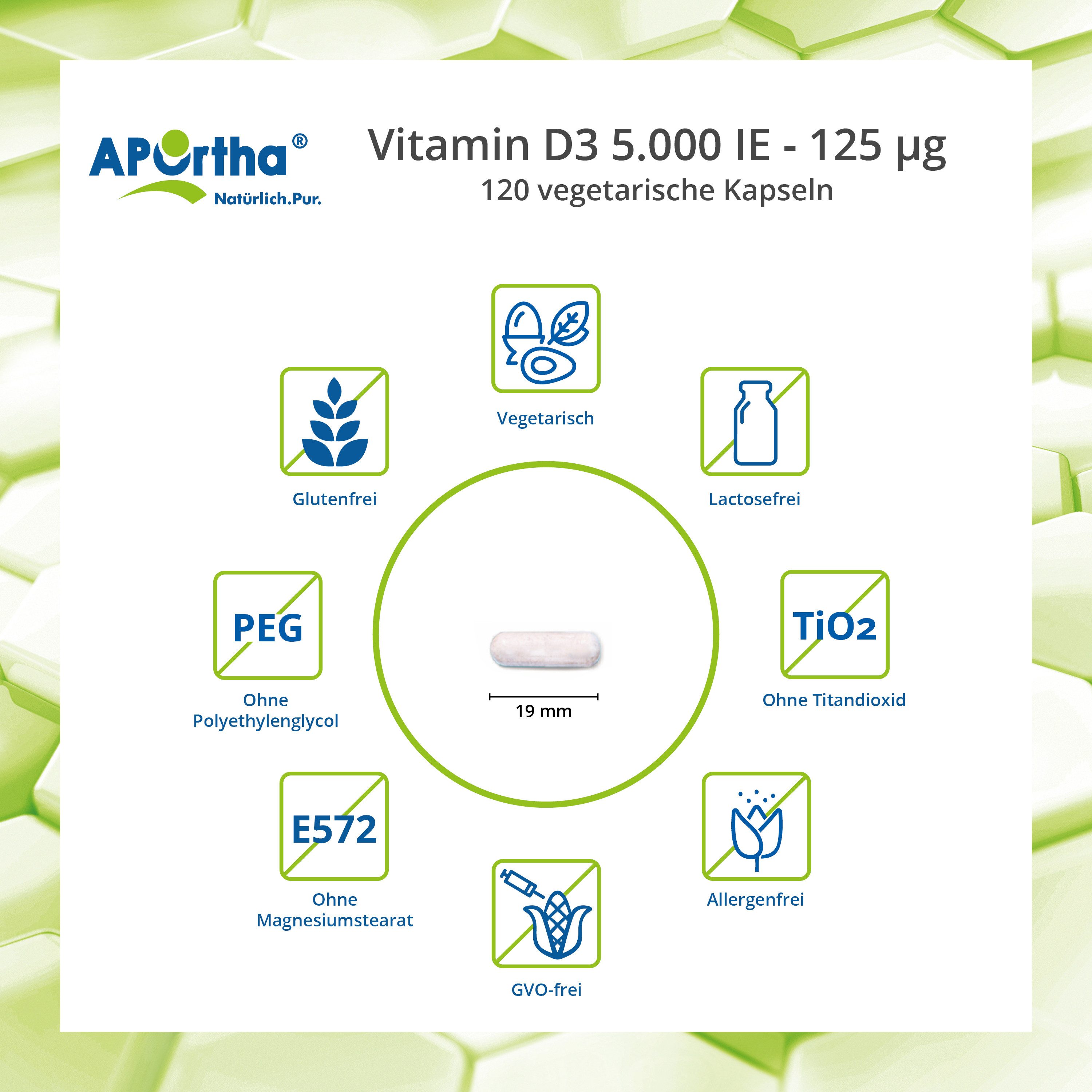 APOrtha APOrtha® Vitamin D3 5.000 IE + Natto Vitamin K2 MK-7 Cyclo® 200 µg Tabletten, 73 g