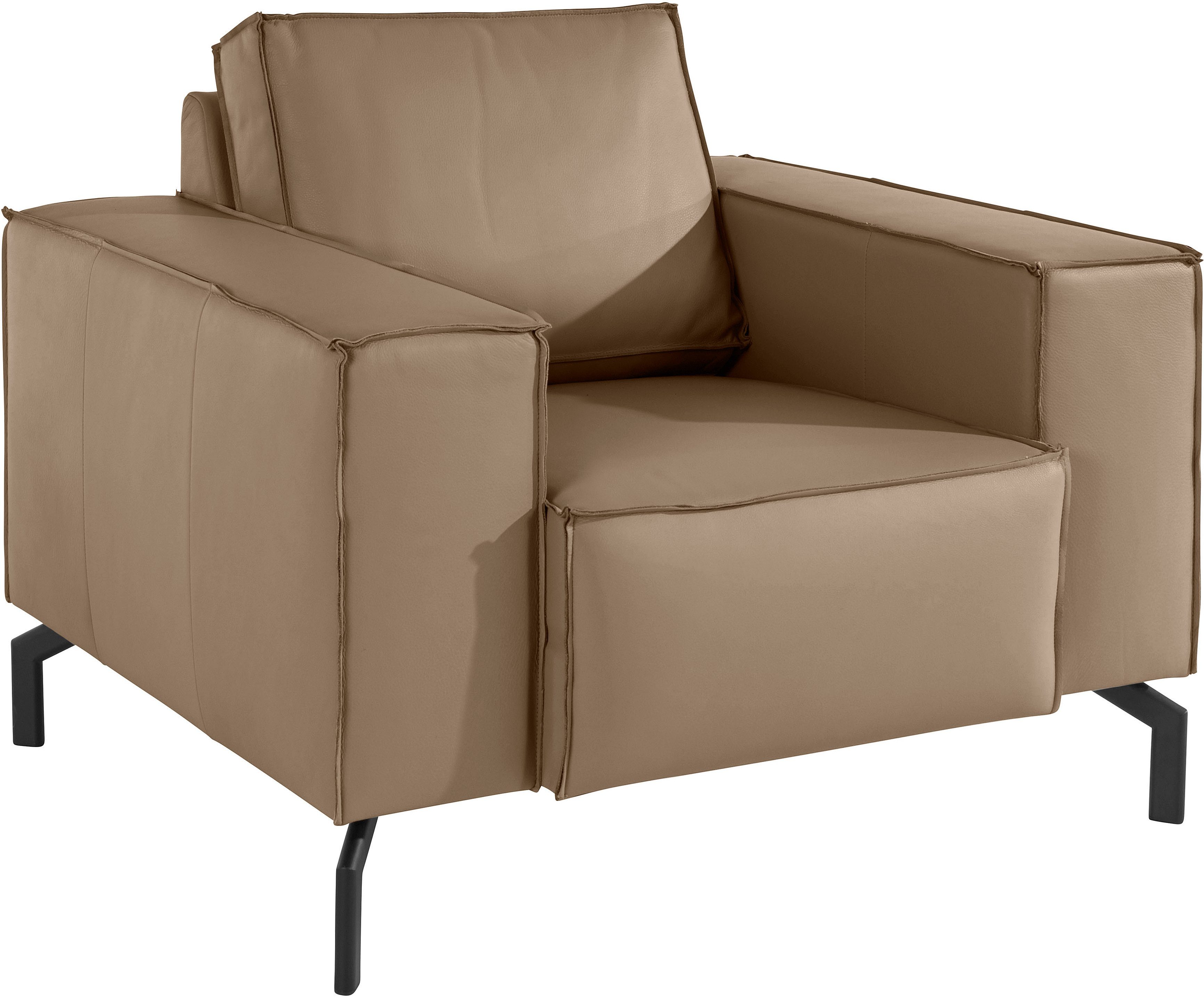 OTTO products Sessel »Cilla«, wahlweise Feinstruktur aus recyceltem Material oder Dickleder: nachhaltiges Premiumleder mit Olivenblattgerbung-Otto