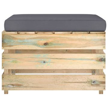 vidaXL Loungesofa Modulare Ottomane mit Kissen Grün Imprägniertes Holz, 1 Teile