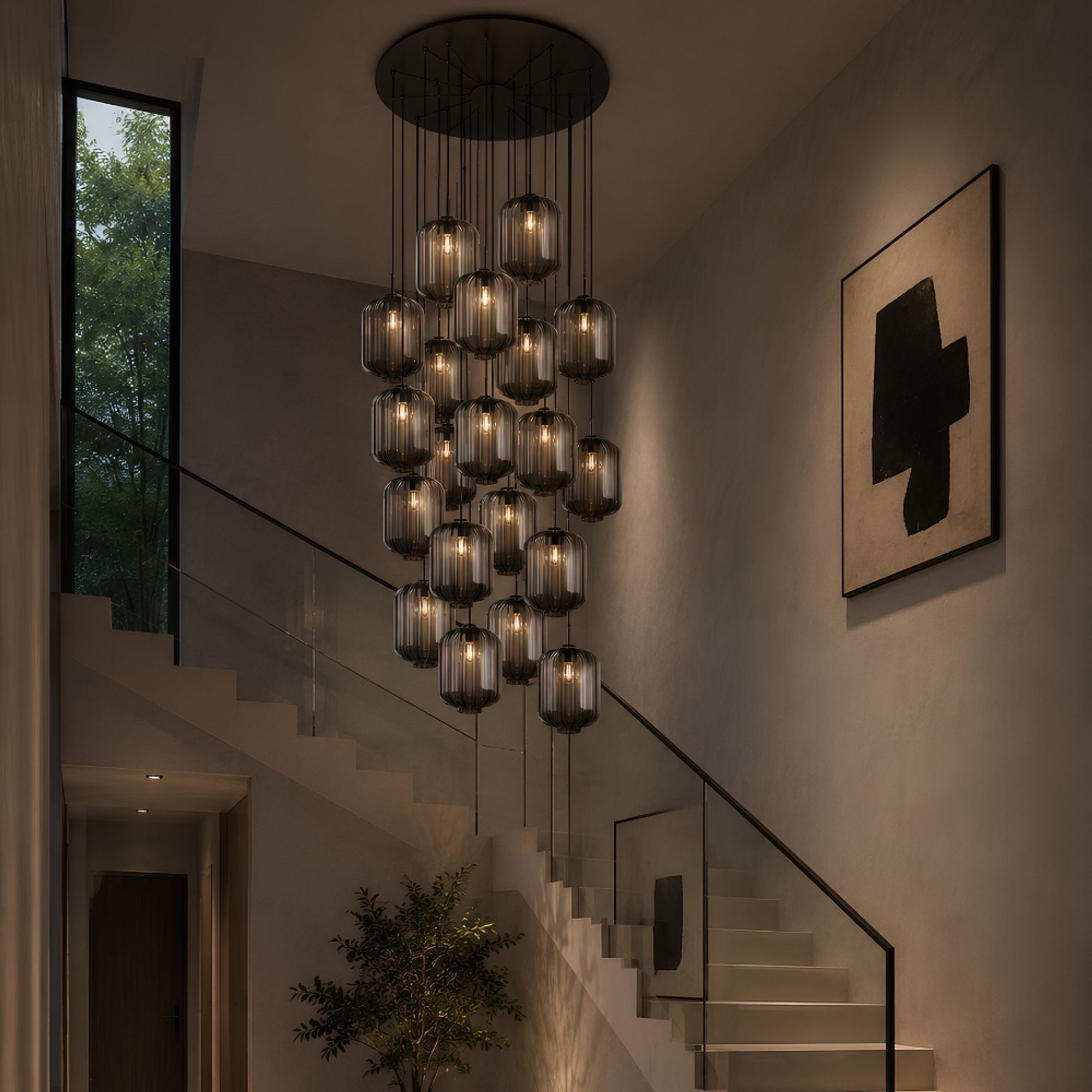 s.luce Pendelleuchte Velo Galerieleuchte 20-flg Ø 120cm Baldachin Ø 25cm Mehrfarbig