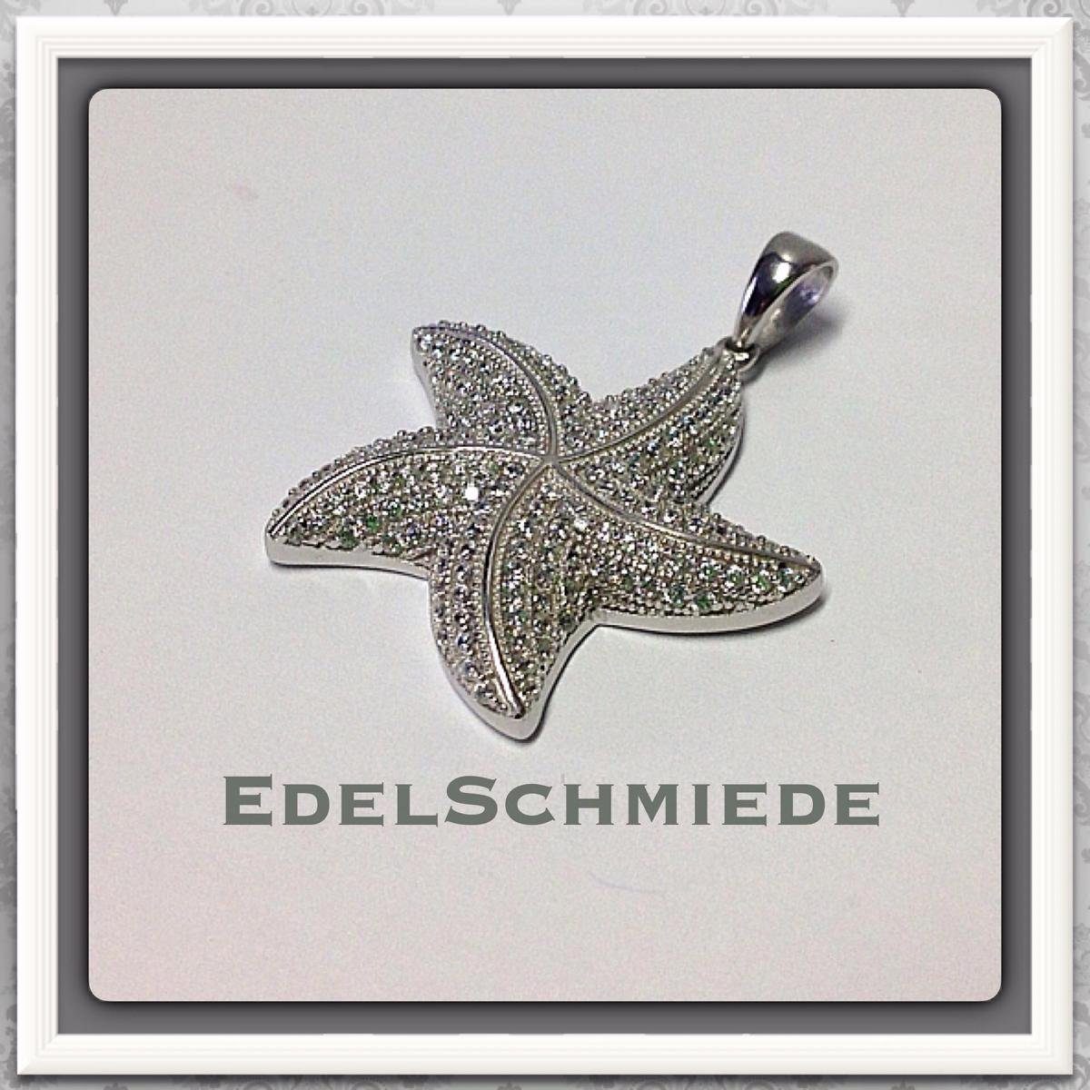 Kettenanhänger Kettenanhänger Silber 925 Seestern mit Zirkonia