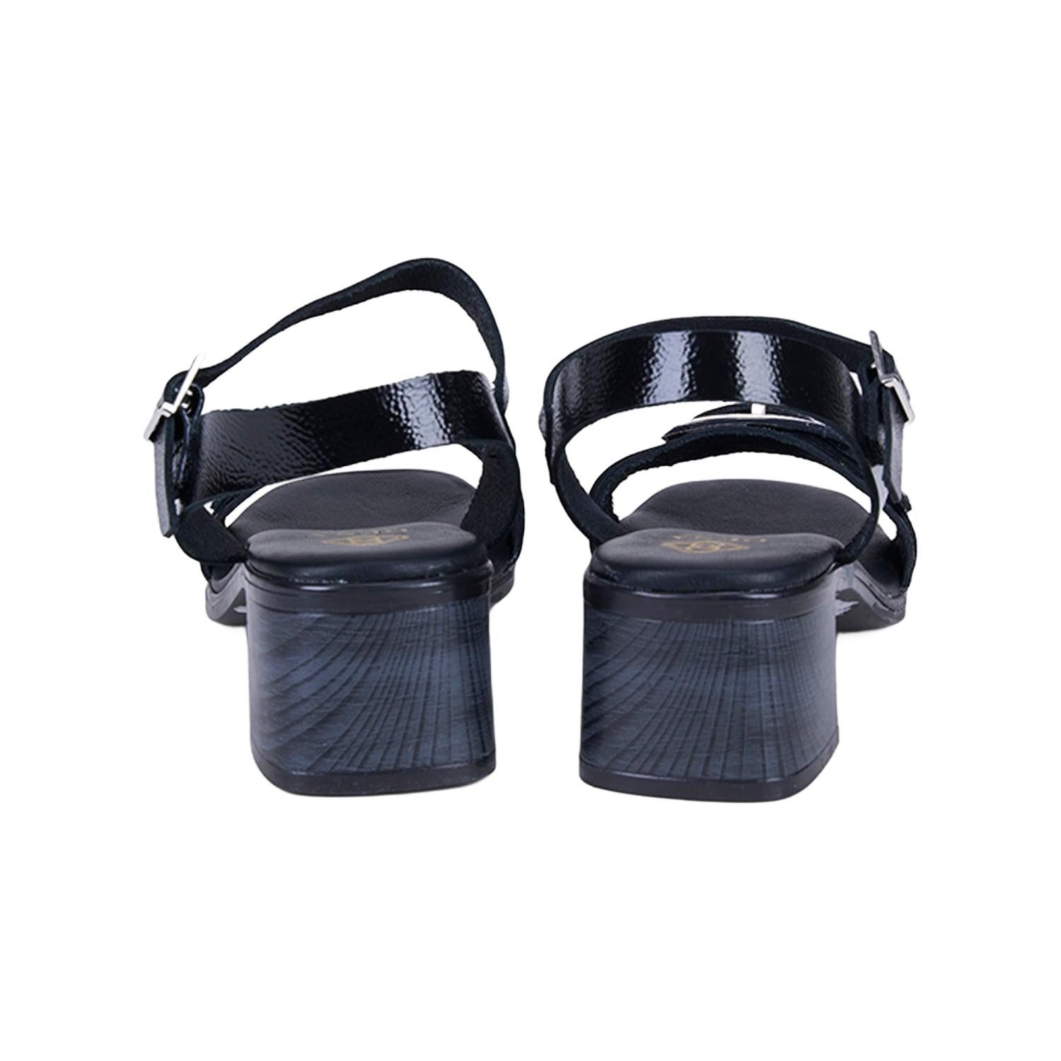 Desa DESA Damen-Sandalen aus Lackleder mit Blockabsatz Sandale